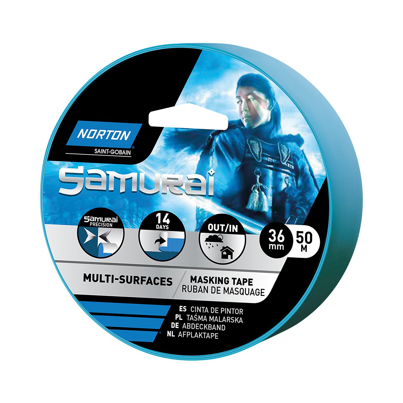 Norton Norton SAMURAI Maskeringstape BLÅ 36MMX50M 1