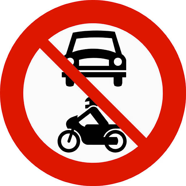 Skilt 306.1 "Forbudt for motorvogn" MS KL2 1