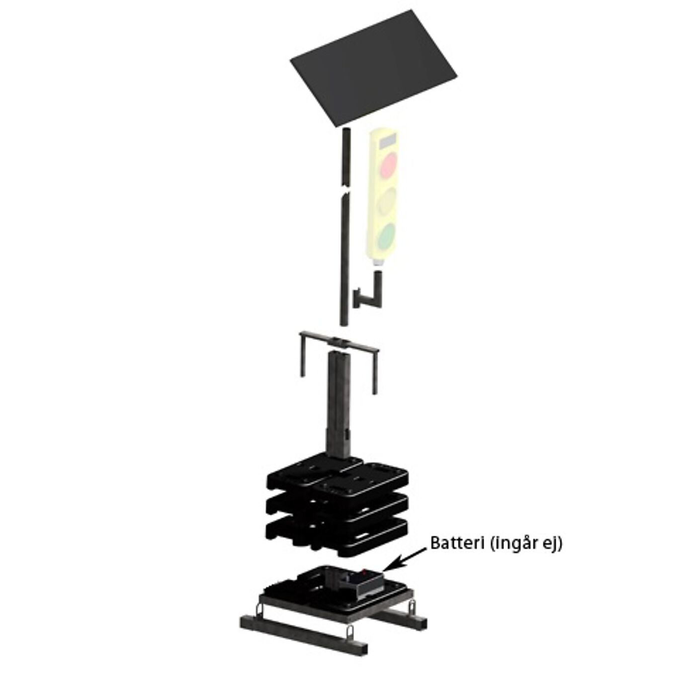 R6 stabil stolpefot 280kg 160w solcelle 180cm fotstøtte 1