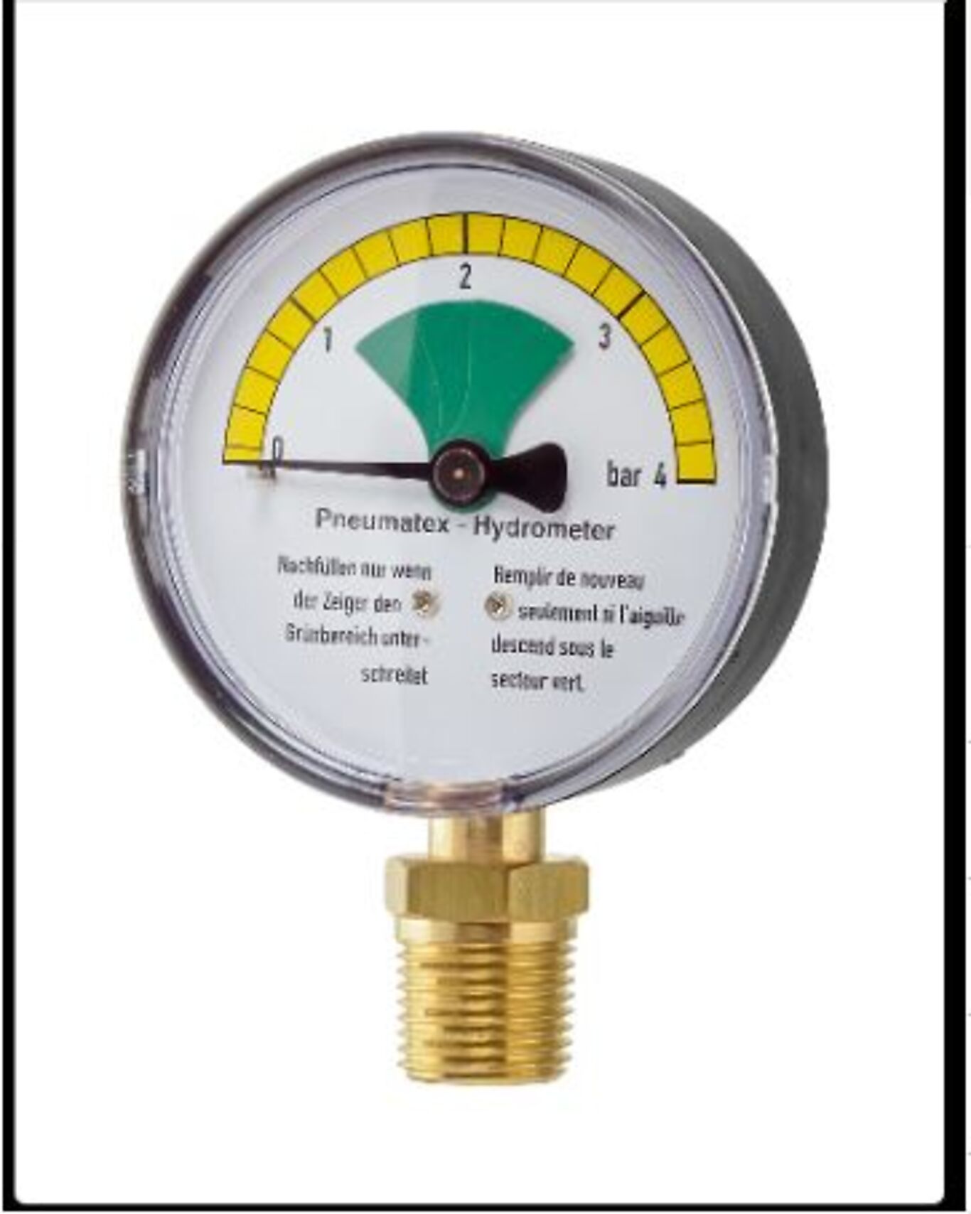 Manometer 0-4 BAR. Tilkobling under 1