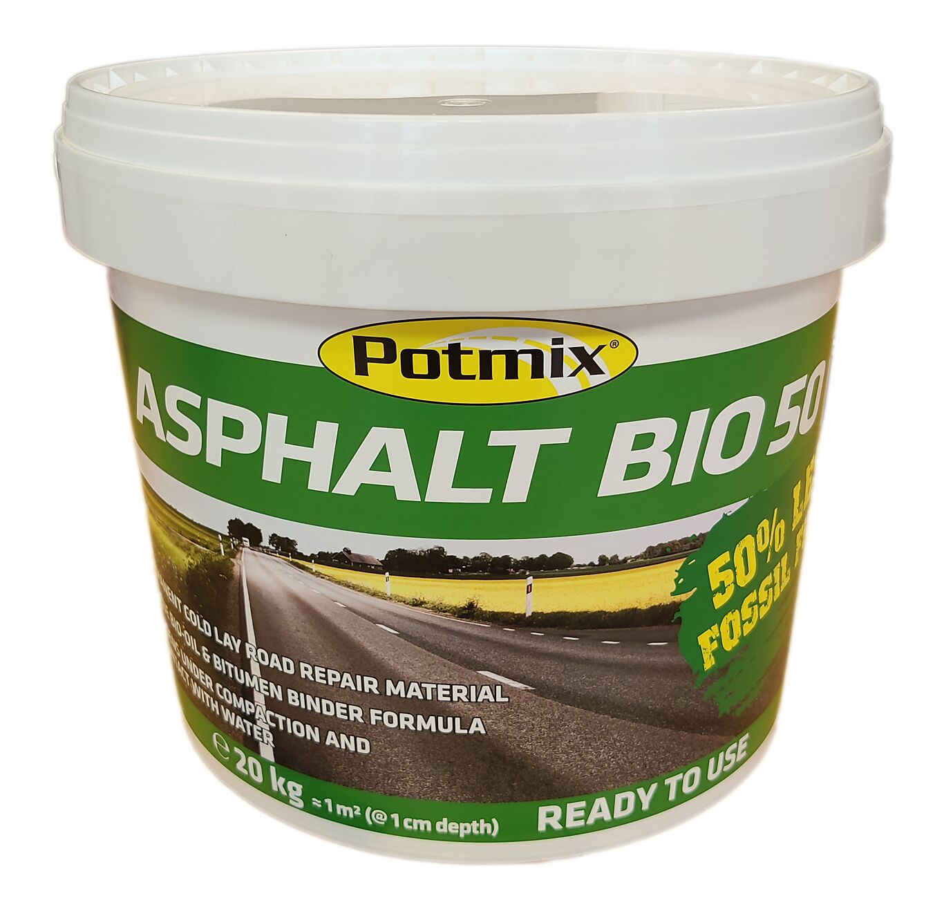 Potmix reparasjonsasfalt BIO50 20 kg spann 1