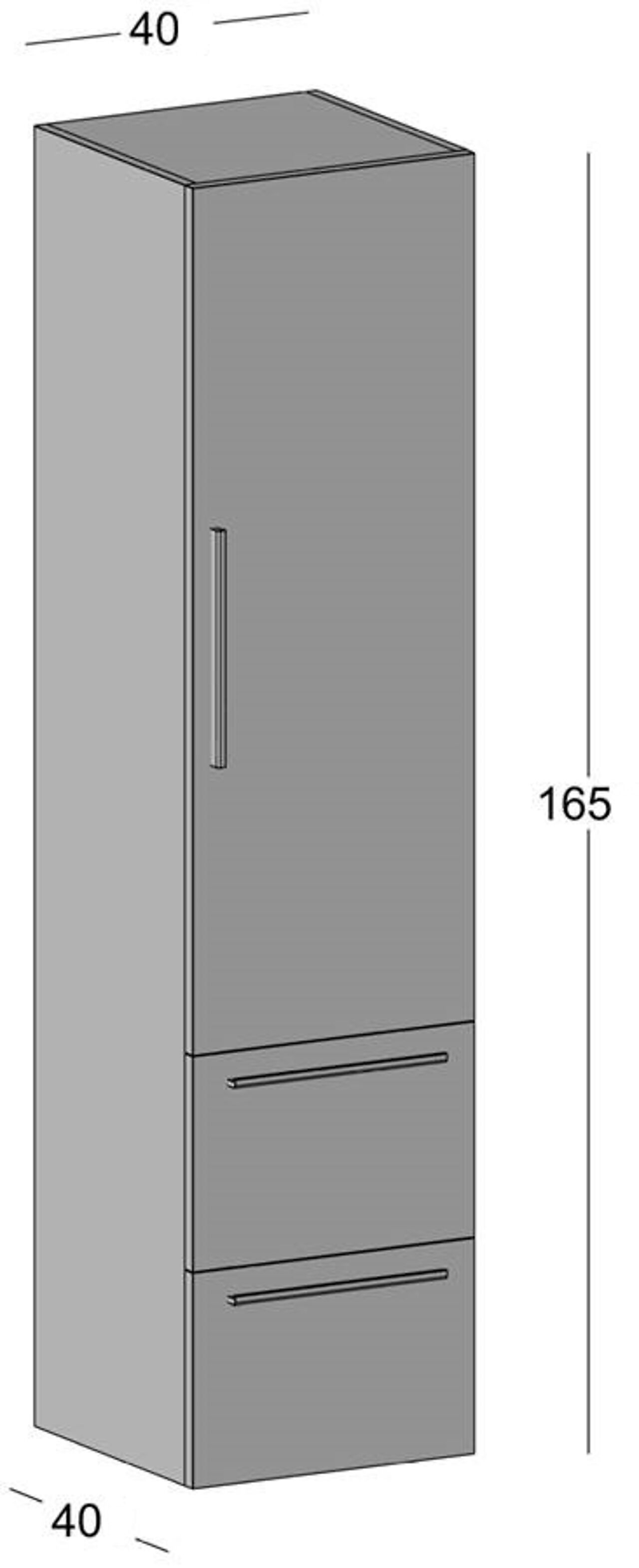 Alterna Alterna Malin 40 cm høyskap med 1 dør og 2 skuffer hvit høyglans 1