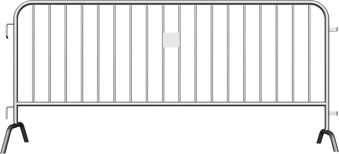 Avsperringsgjerde i galvanisert stål med buede ben