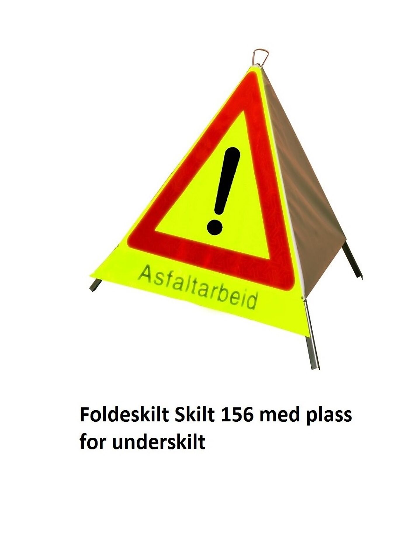 Foldeskilt 156 "Annen fare" FGG med plass til underskilt