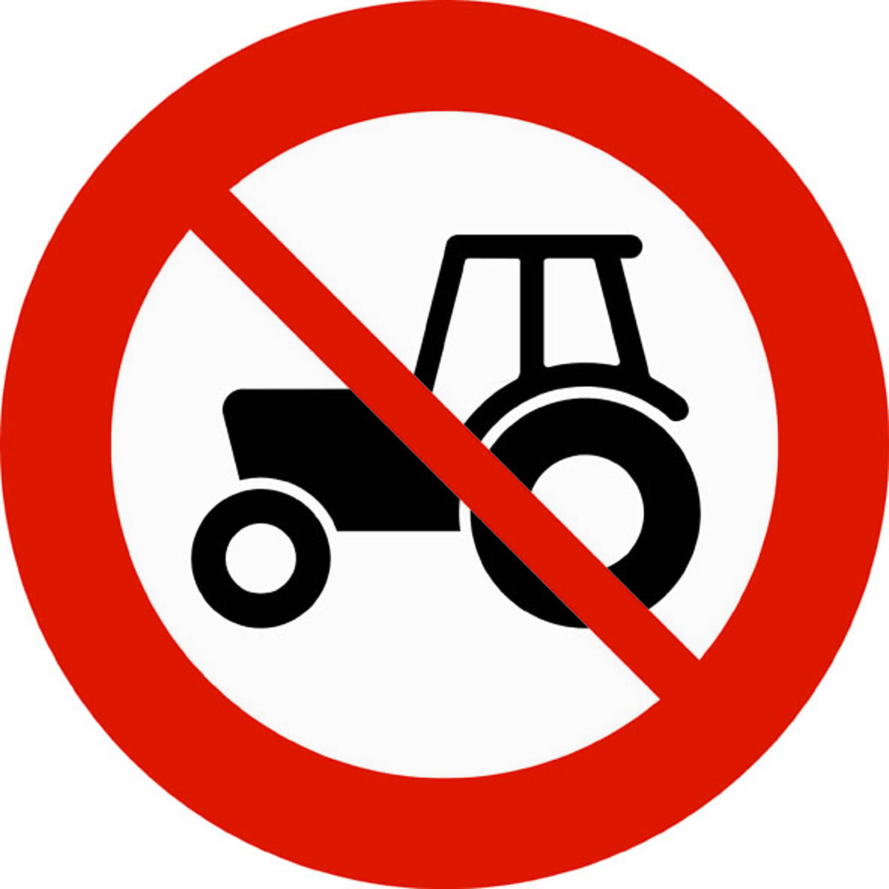 Skilt 306.3 "Forbudt for traktor" MS KL1 1