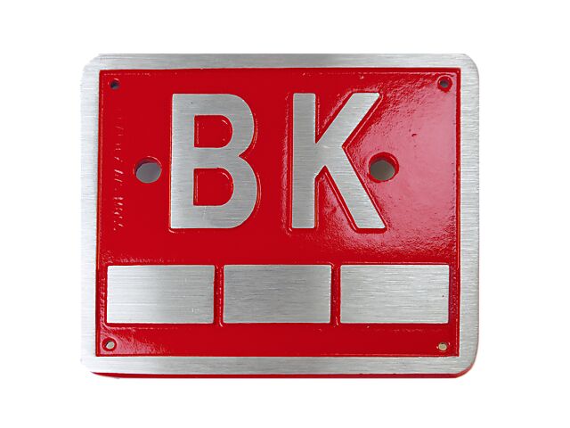 Brannkumskilt K-12  "BK" rød 1