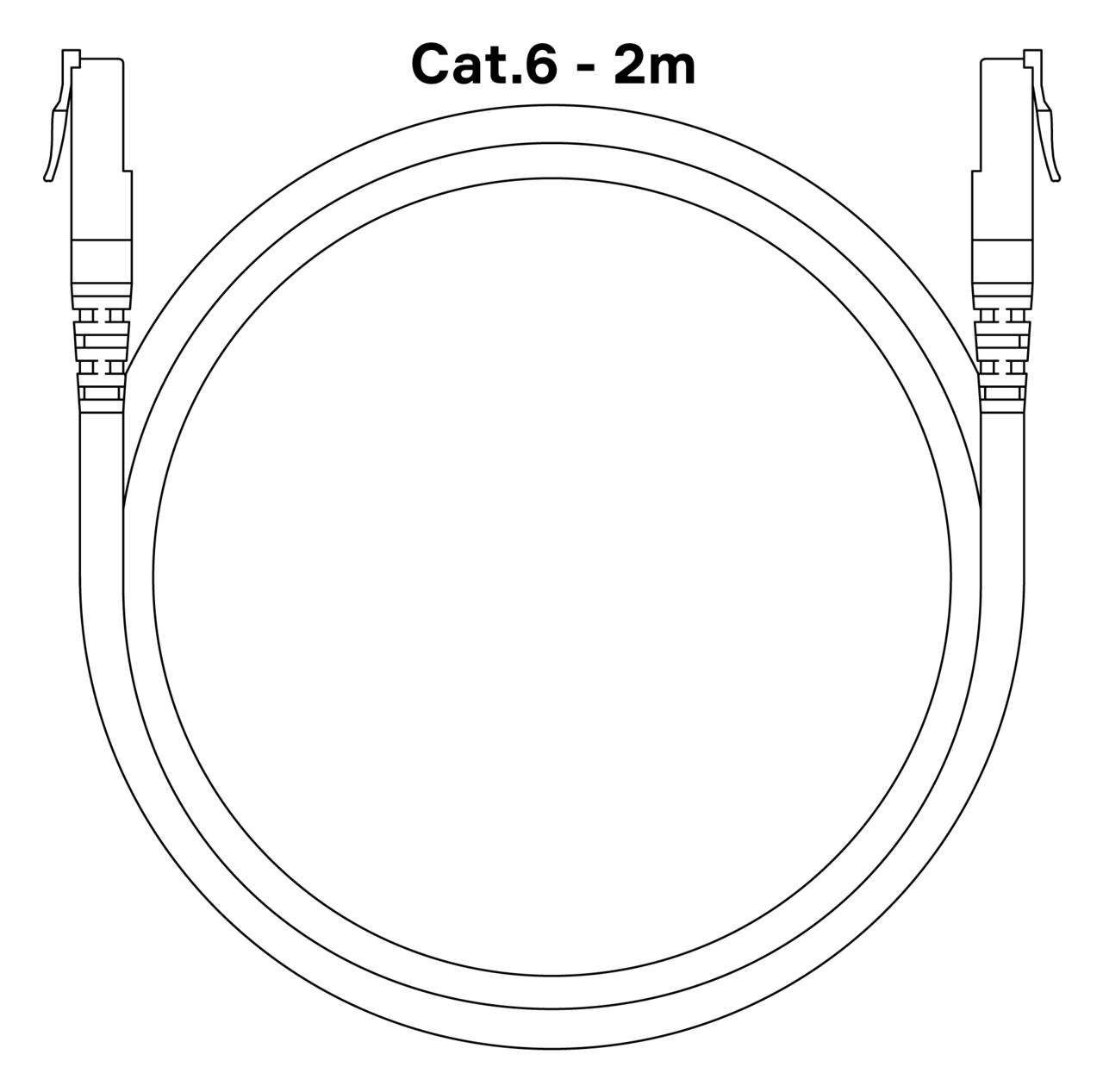 Waterguard Cat.6 Cable - 2xRJ45 - 2 m 2000mm 2m ventilkabel 1