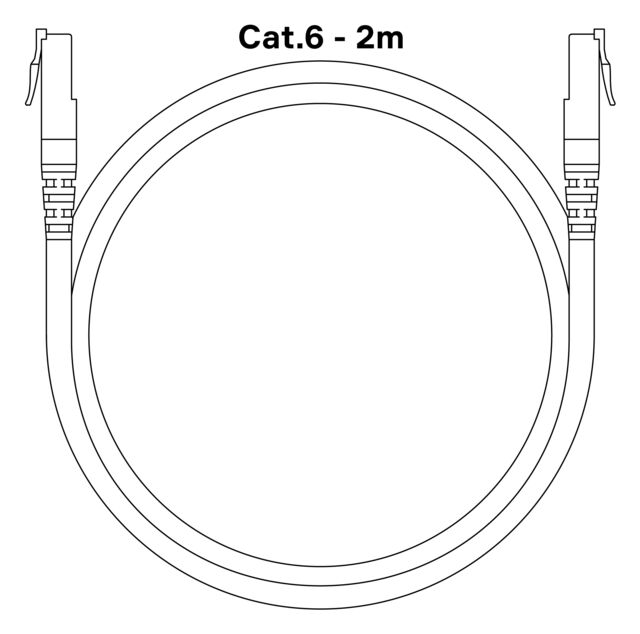Waterguard Cat.6 Cable - 2xRJ45 - 2 m 2000mm 2m ventilkabel 1
