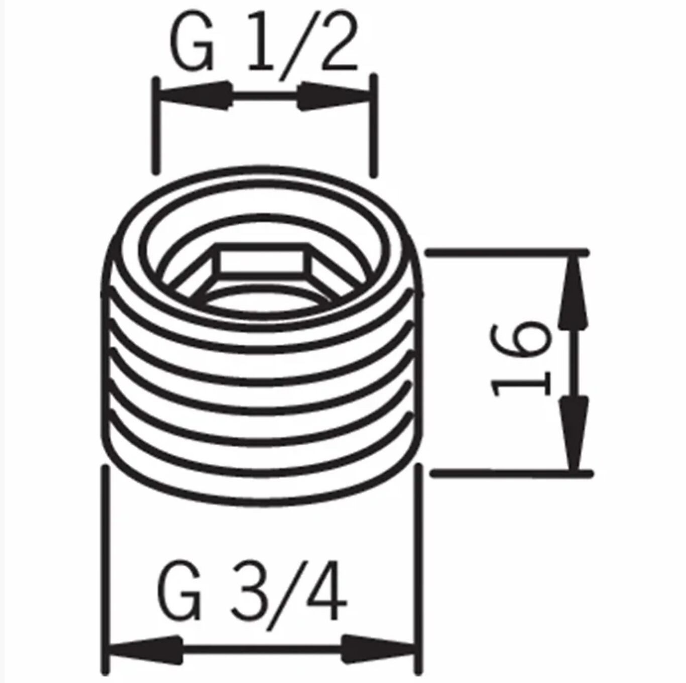 Oras overgang 3/4"U x 1/2"I