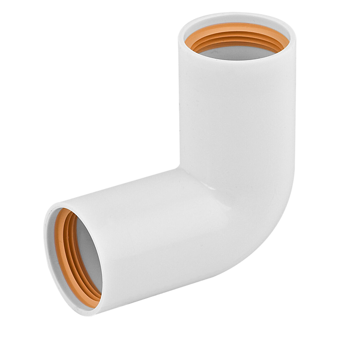 Faluplast Bend PP 40 mm 90° m/2 muffer hvit 1