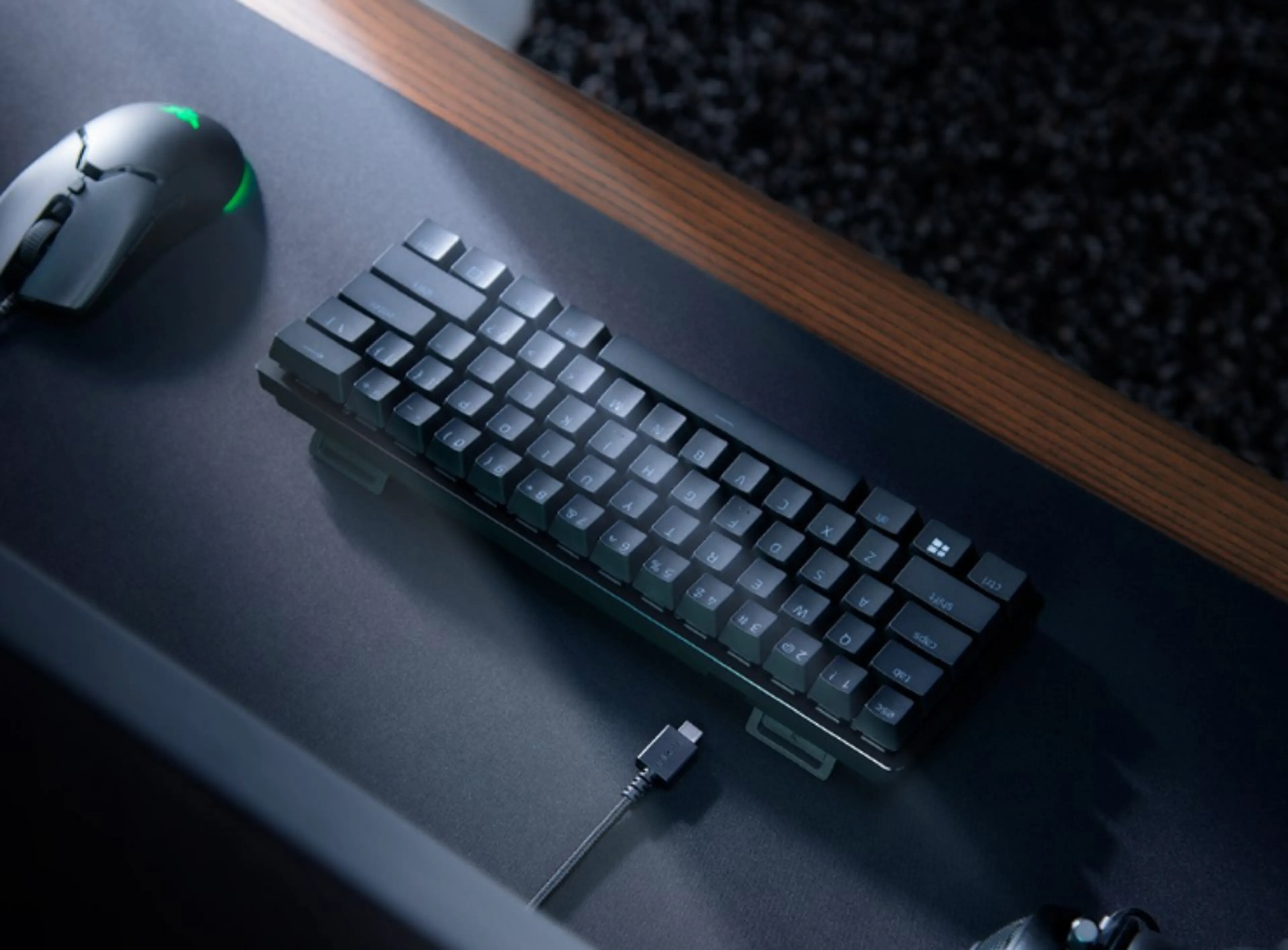 Razer Huntsman Mini - US layout - purple switch - clicky optical switch - zwart