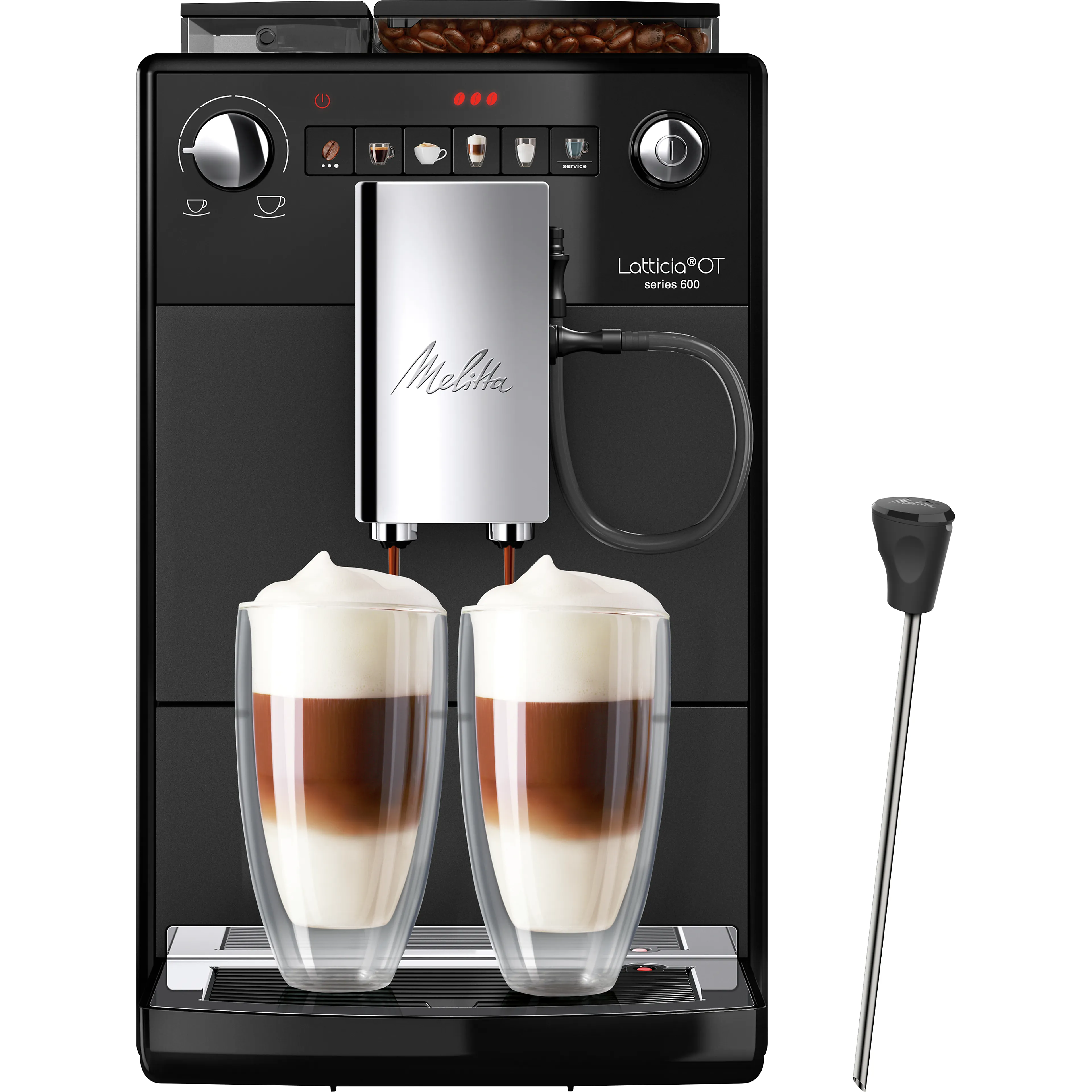 Melitta Latticia OT F300-103 Frosted Black - 1450 watt - XL-watertank - Instelbare koffiesterkte - Double Cup-modus