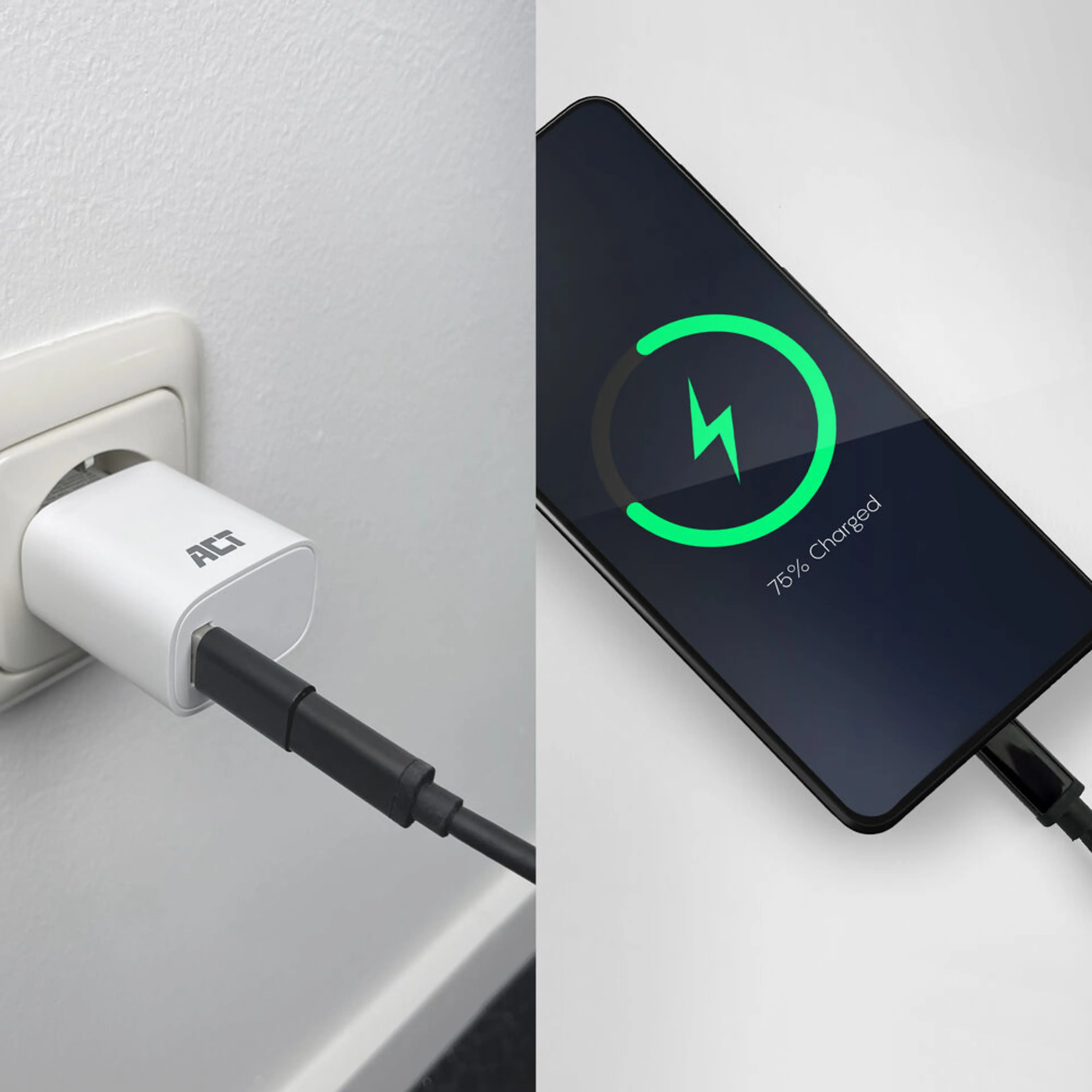 ACT USB-A naar USB-C adapter AC7376 - USB 3.2 Gen1 - aluminium - compact