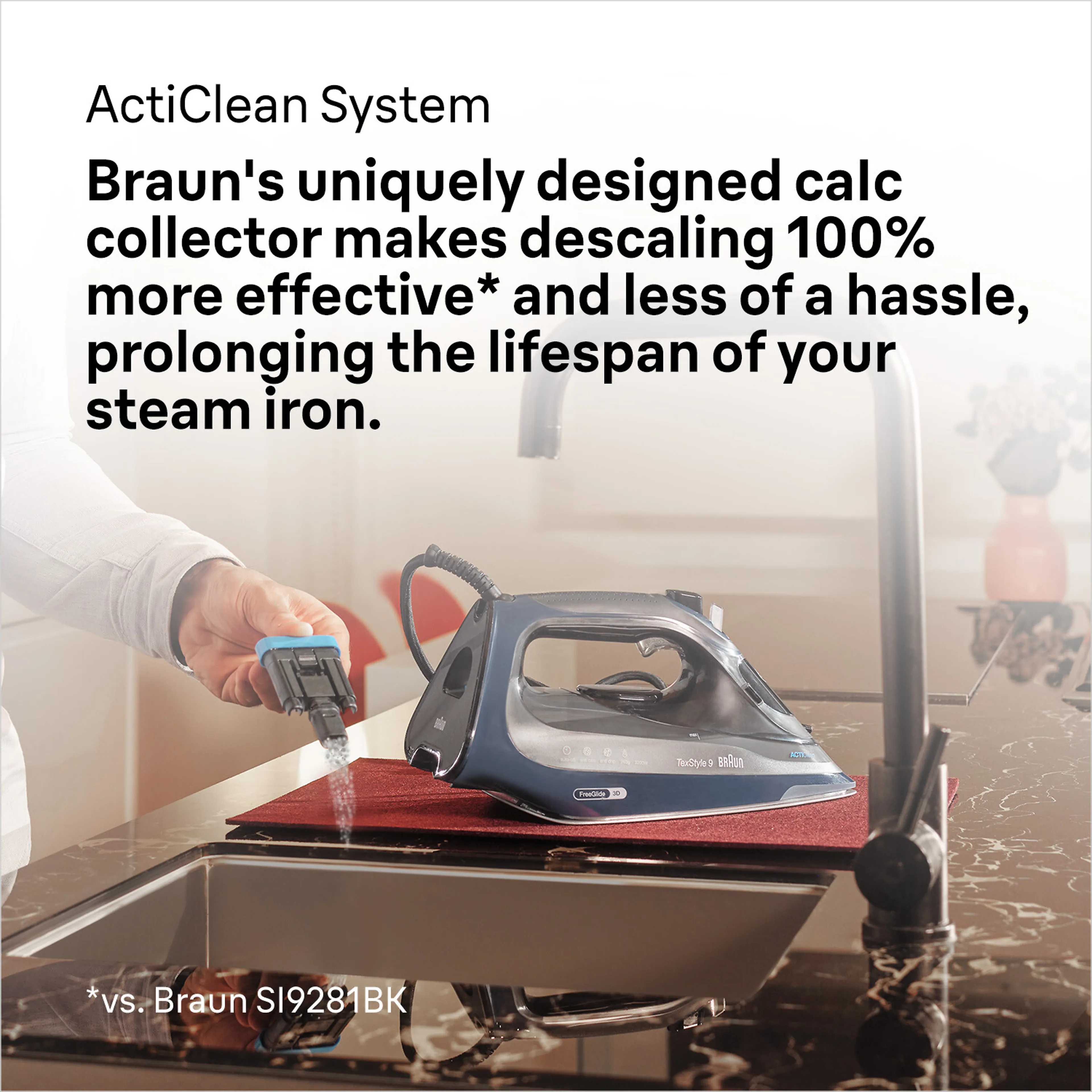 Braun TexStyle 9 SI 9682DB - 3200W - 330 ml réservoir - bleu/ noir