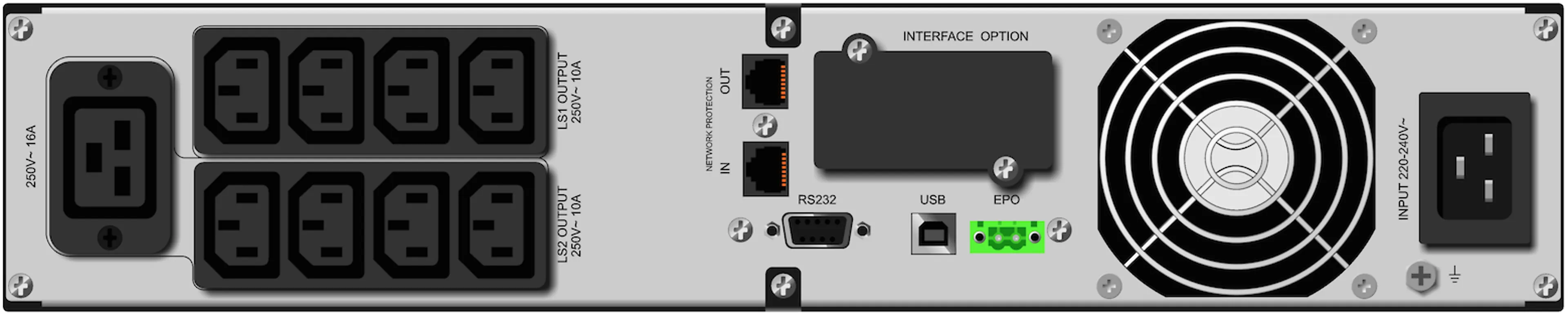 NextUPS Mantis II 1500 RT2U NETPACK - 1500VA/1350W - IEC socket 8 x C13 - LCD display - USB/RS232 - SNMP/Web interface