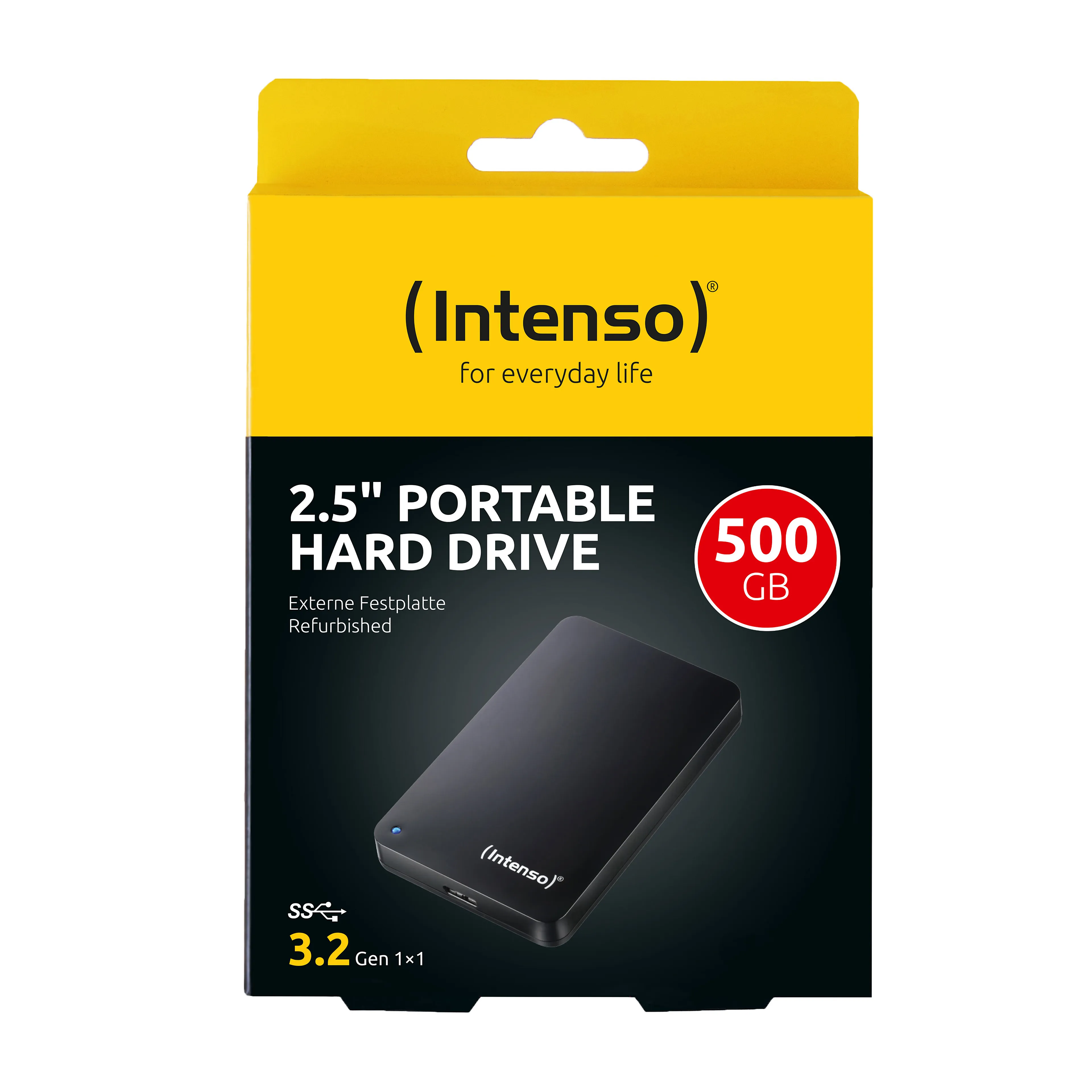 Intenso externe harde schijf 2,5 inch 500 GB 5400 rpm 8 MB cache USB 3.2 Gen 1x1 zwart refurbished