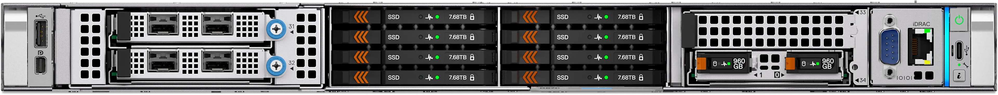 Dell PowerEdge R470 - Intel Xeon 6517P - 32Go DDR5 - 960Go SSD - PERC H965i