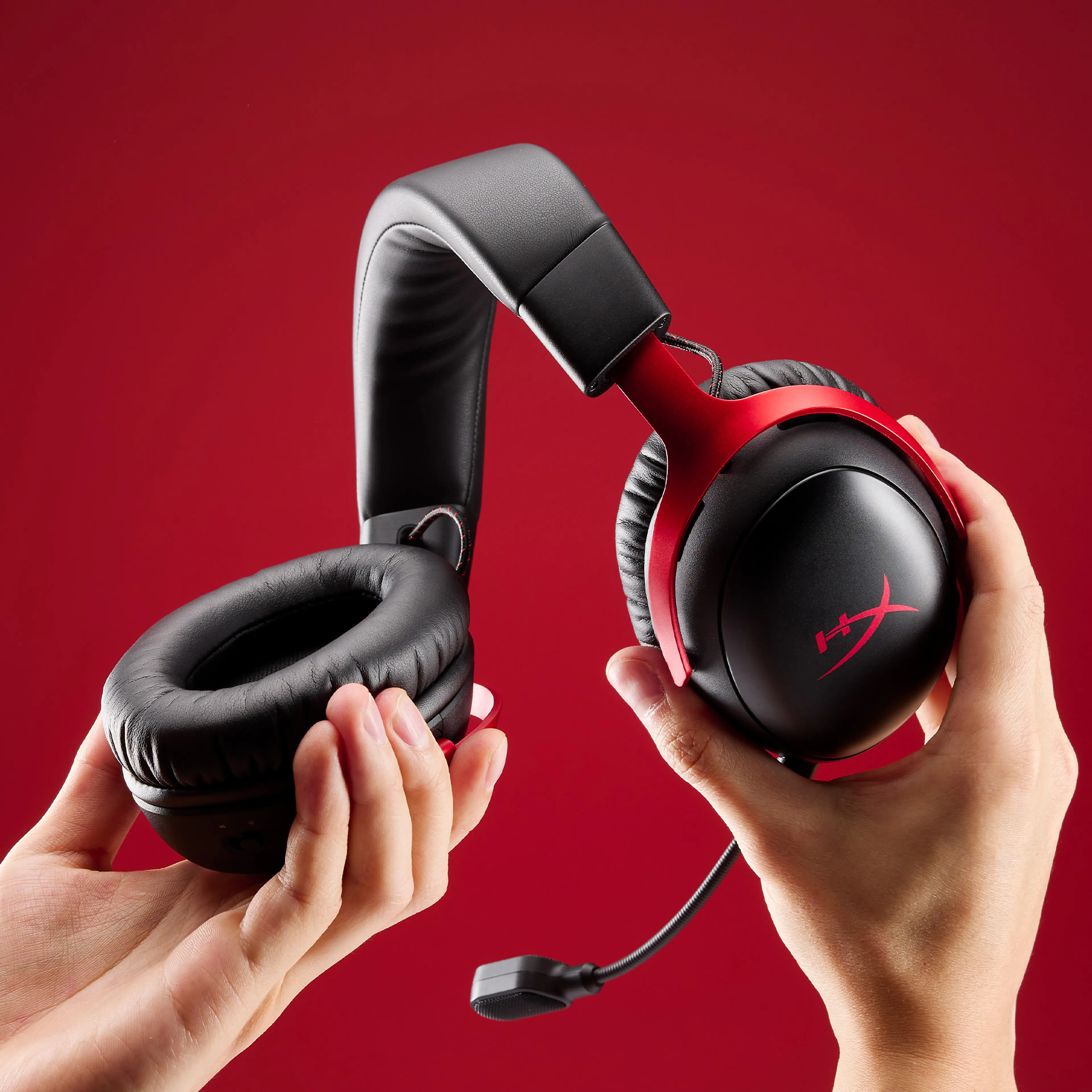 HP HyperX Cloud III S Wireless - draadloos - microfoon - rood/zwart
