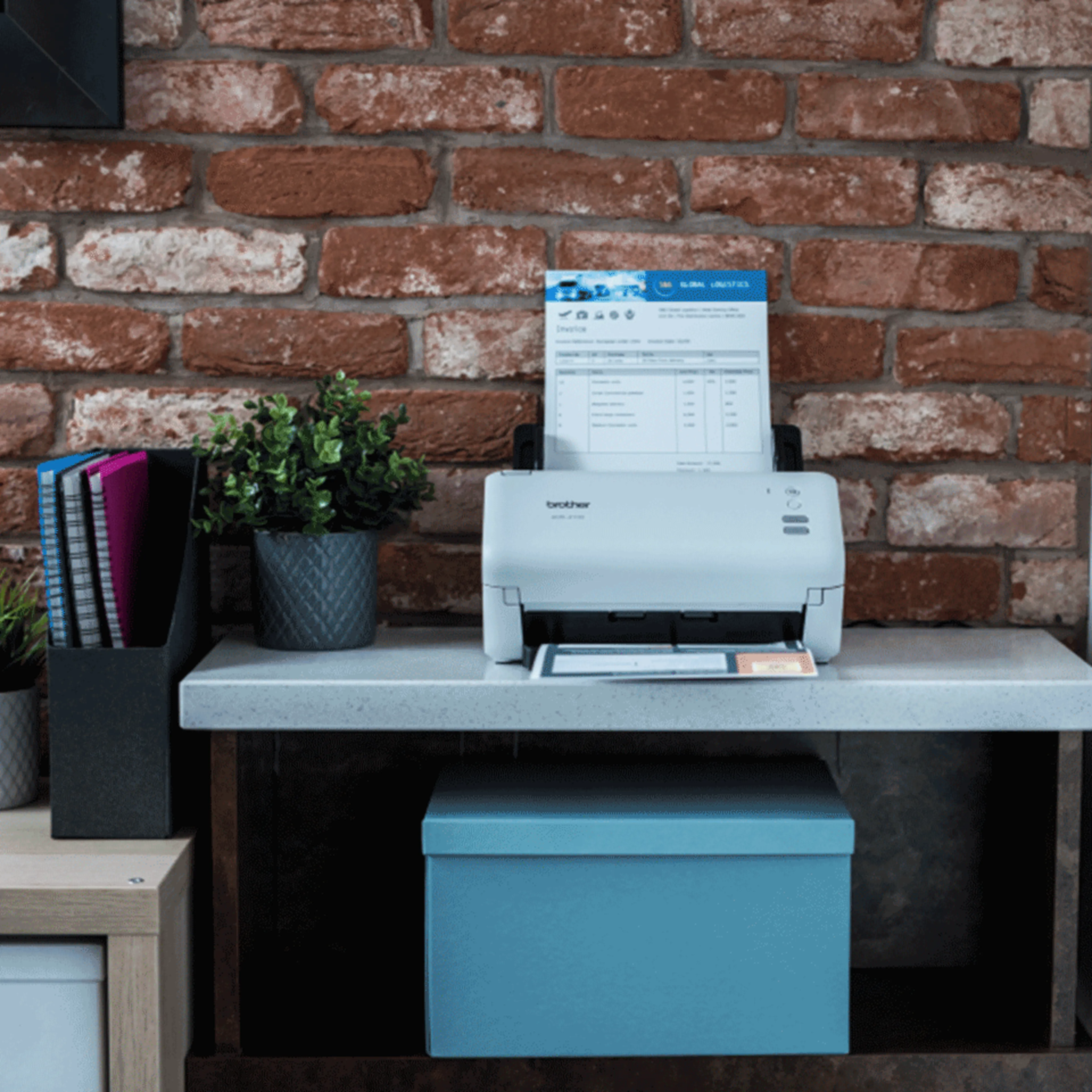 Brother desktopscanner ADS-4100 - dubbelzijdig scannen 35 ppm - 600 x 600 dpi - 512MB RAM - USB host ADF 60 vel
