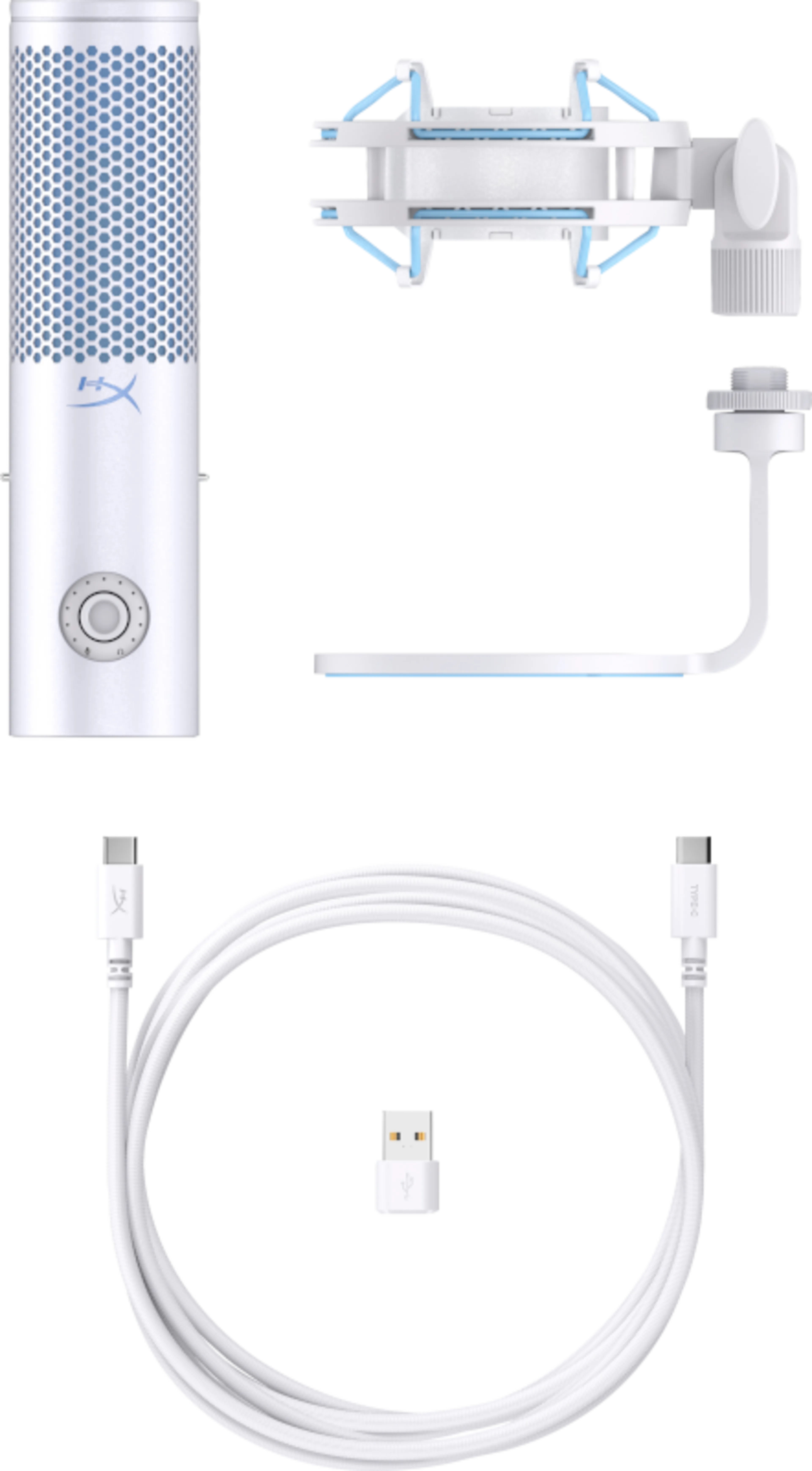 HP HyperX QuadCast 2 - microphone USB - aluminium - 24 bits 96 kHz - support antichoc
