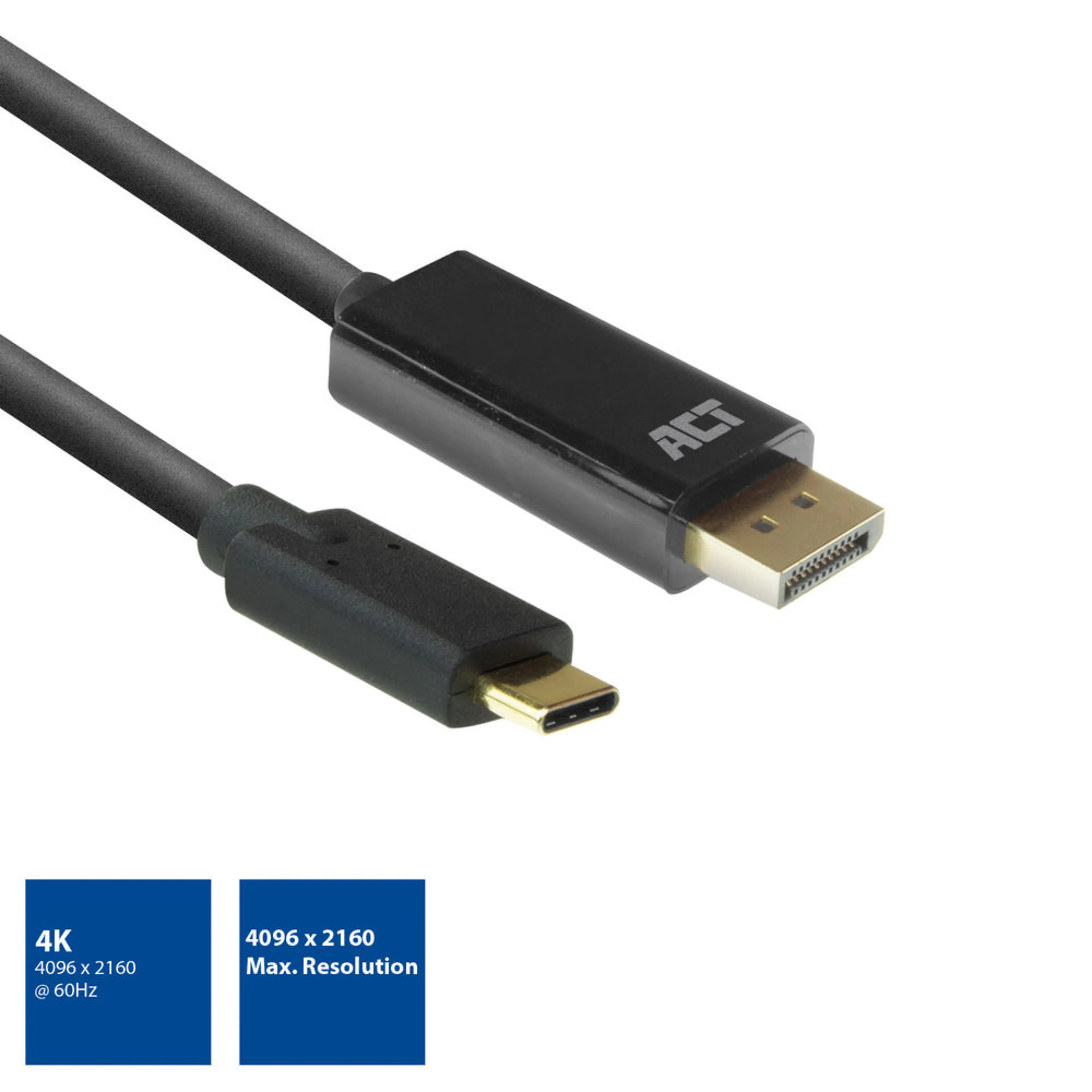 ACT USB-C naar DisplayPort kabel AC7325 - 2 meter - 4K @ 60Hz