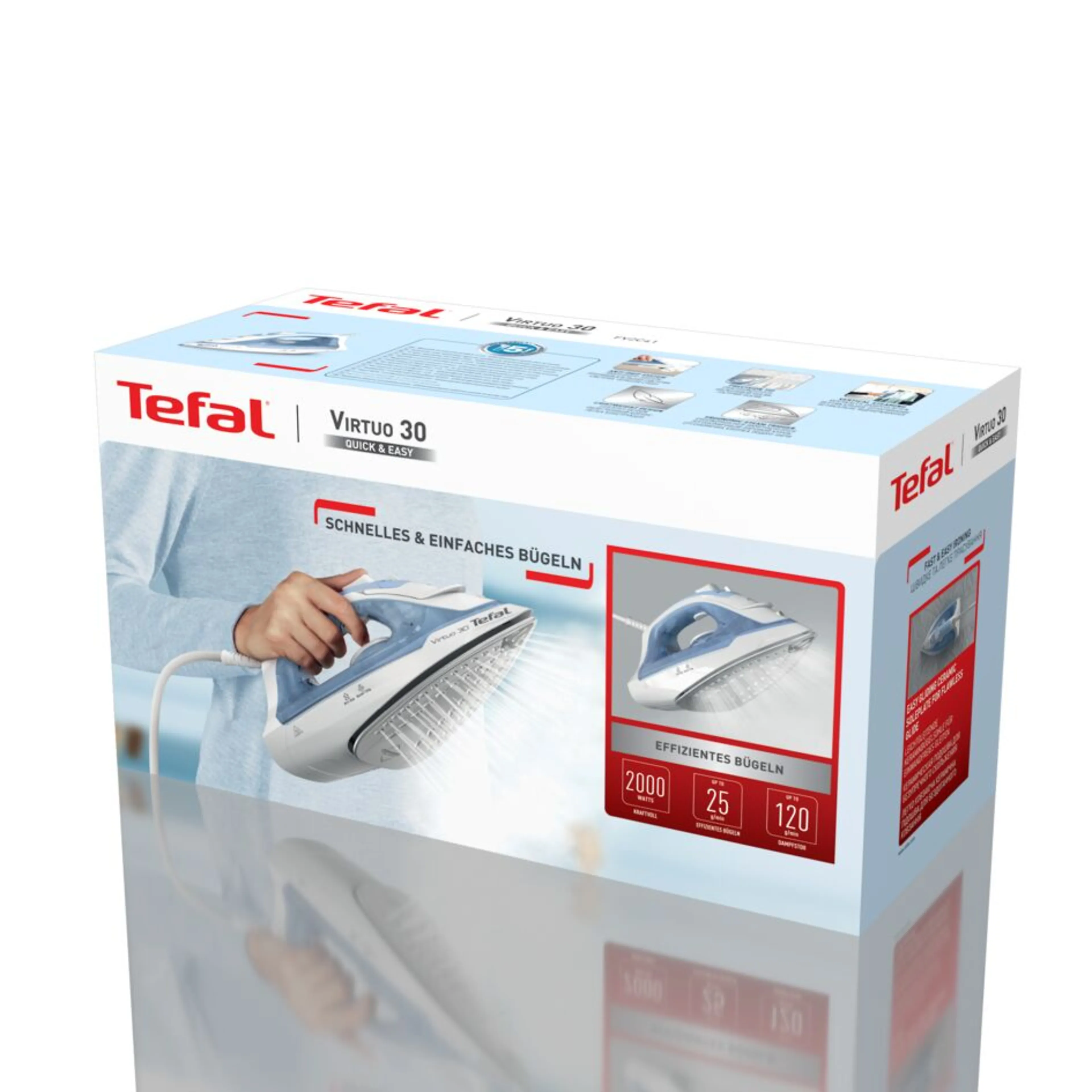 Tefal Virtuo 30 FV2C41 stoomstrijkijzer 2000W keramische strijkzool anti-druppel precisiepunt