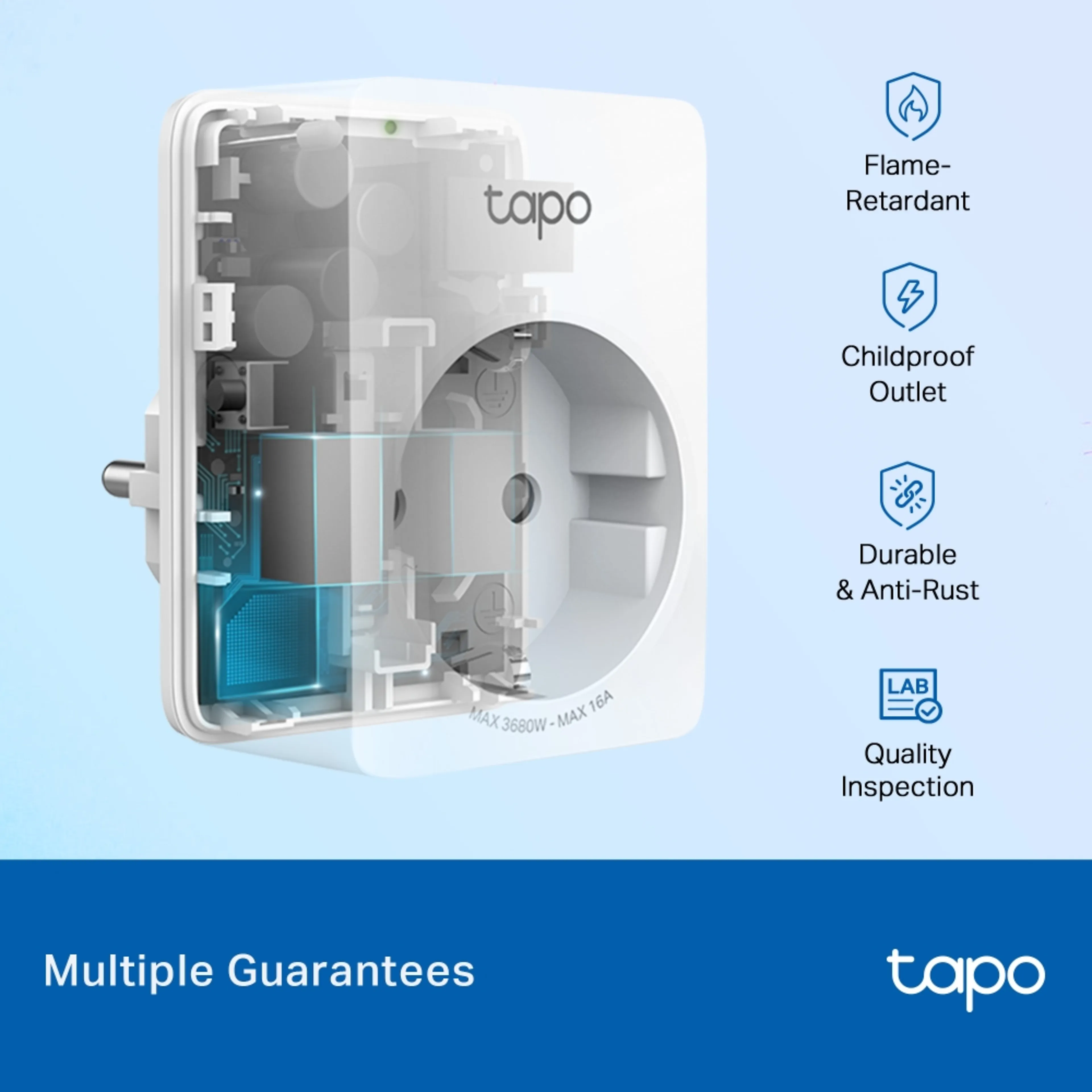 TP-Link Tapo P110 - Mini smart Wi-Fi socket - energiemonitoring - 2-pack - 72x51x40 mm