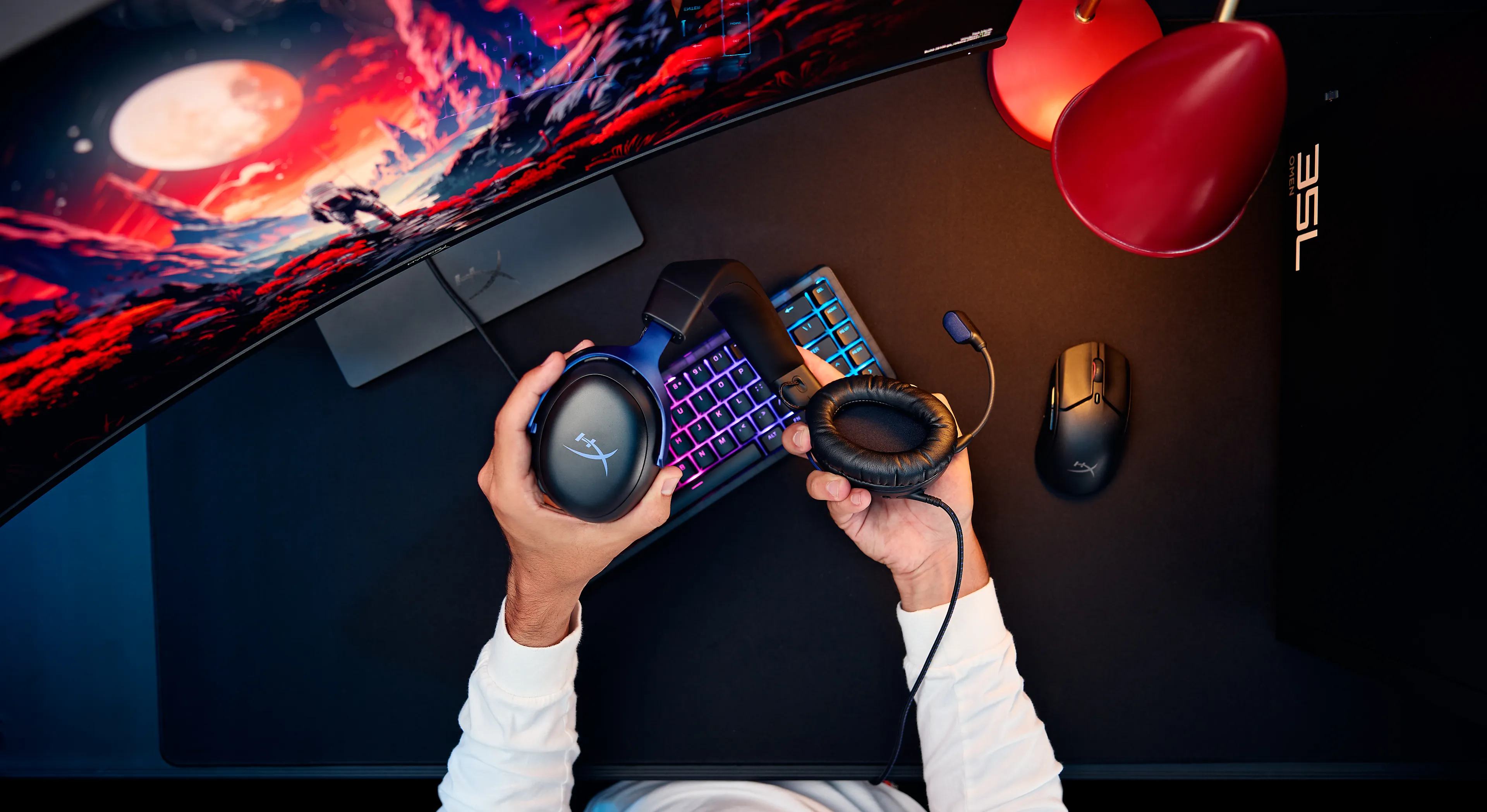 HP HyperX Cloud III - gamingheadset - zwart/blauw