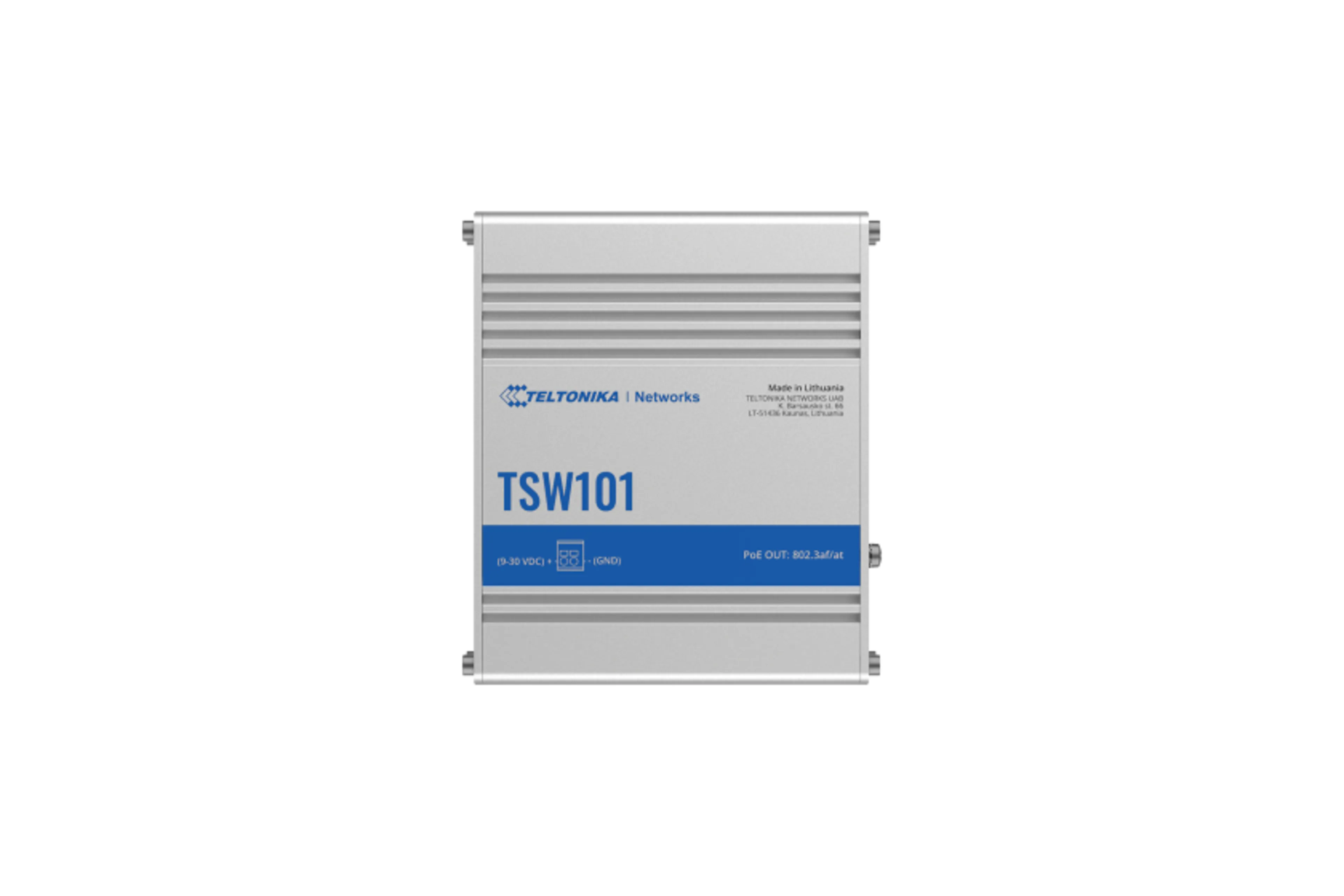 Outlet Automotive Poe+ Switch TSW101 - 5x Gigabit Ethernet - 4x PoE+ - Aluminium behuizing