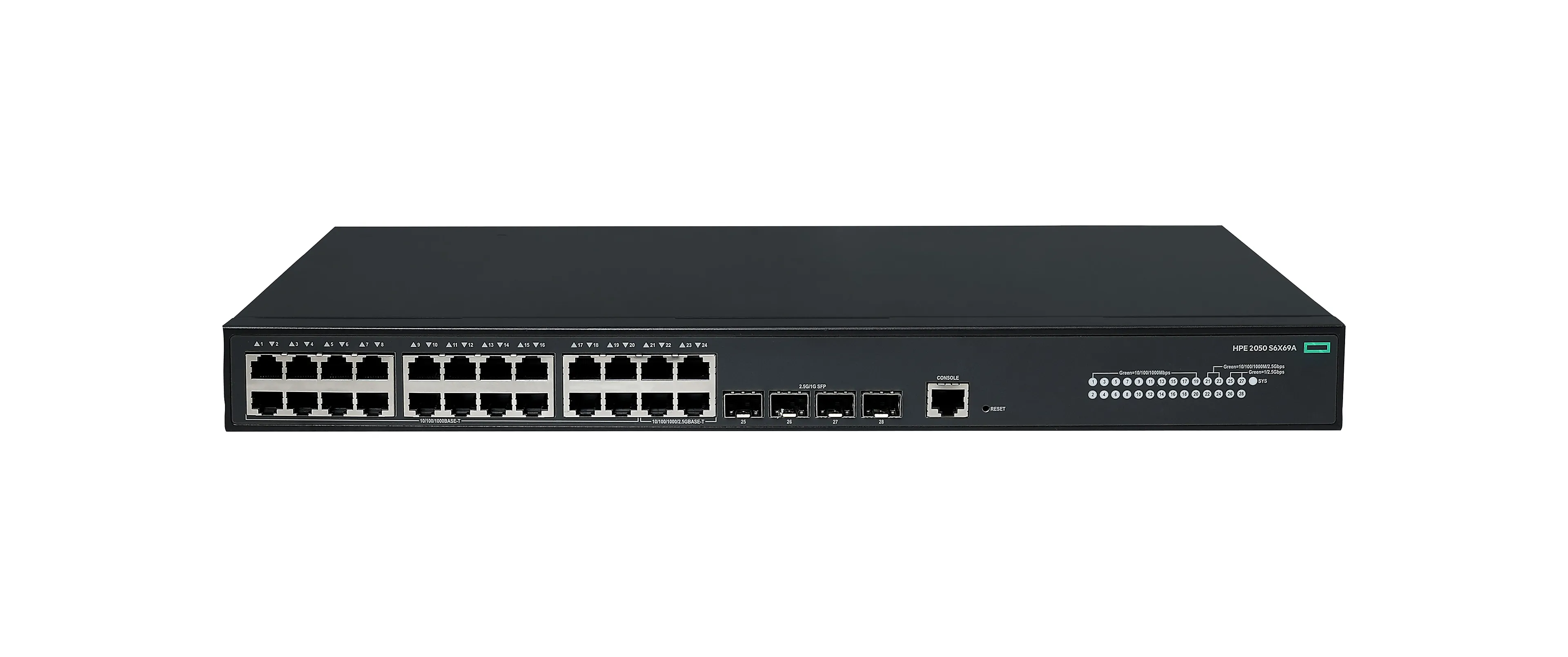 HP Enterprise Networking CW 2050 20p 10/100/1000BASE-T 4p Smart Rate 1/2.5GbE 4pSFP 1G/2.5G switch