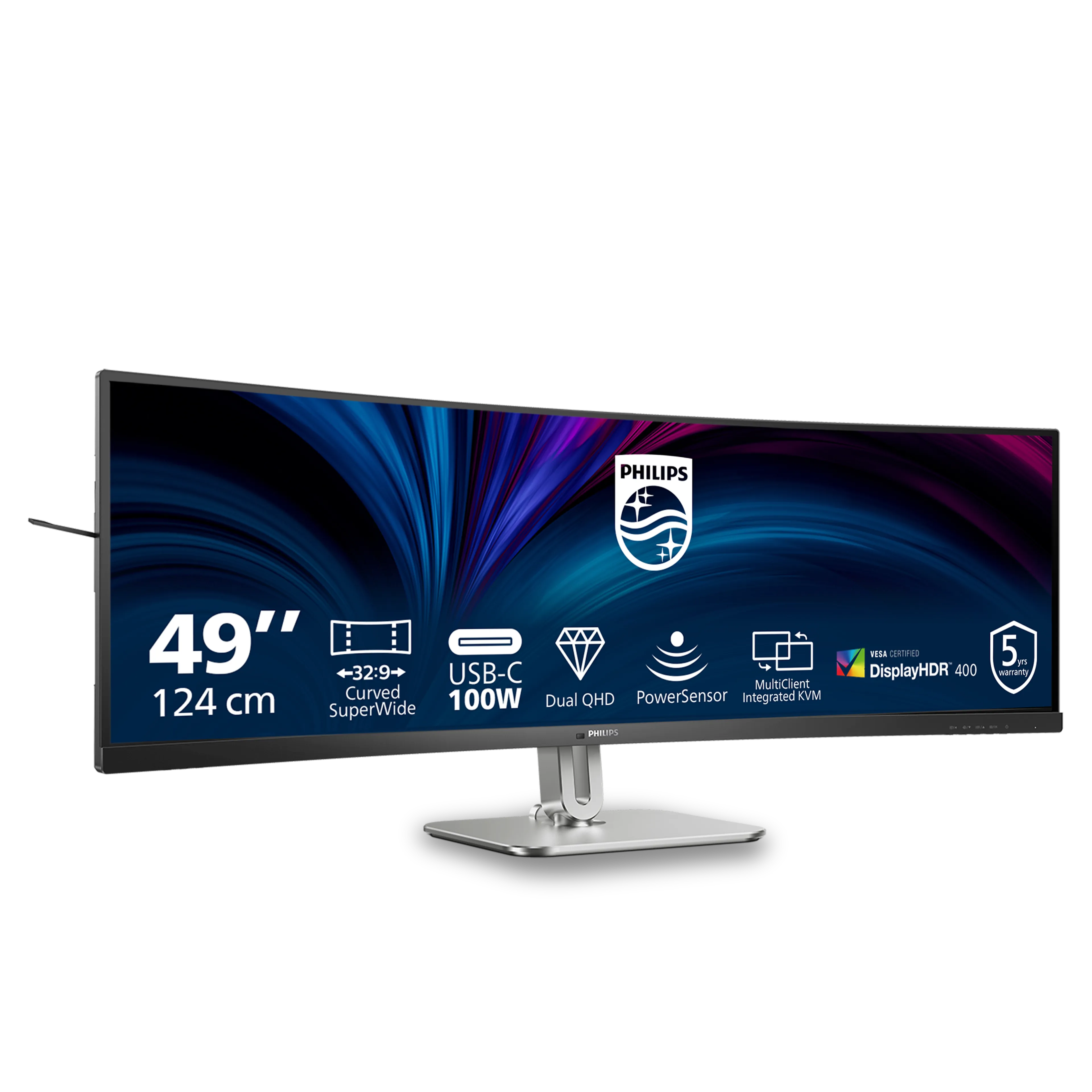Philips 5000 series 49B2U5900CH 49" curved VA LED DQHD 32:9 USB-C docking 4 ms