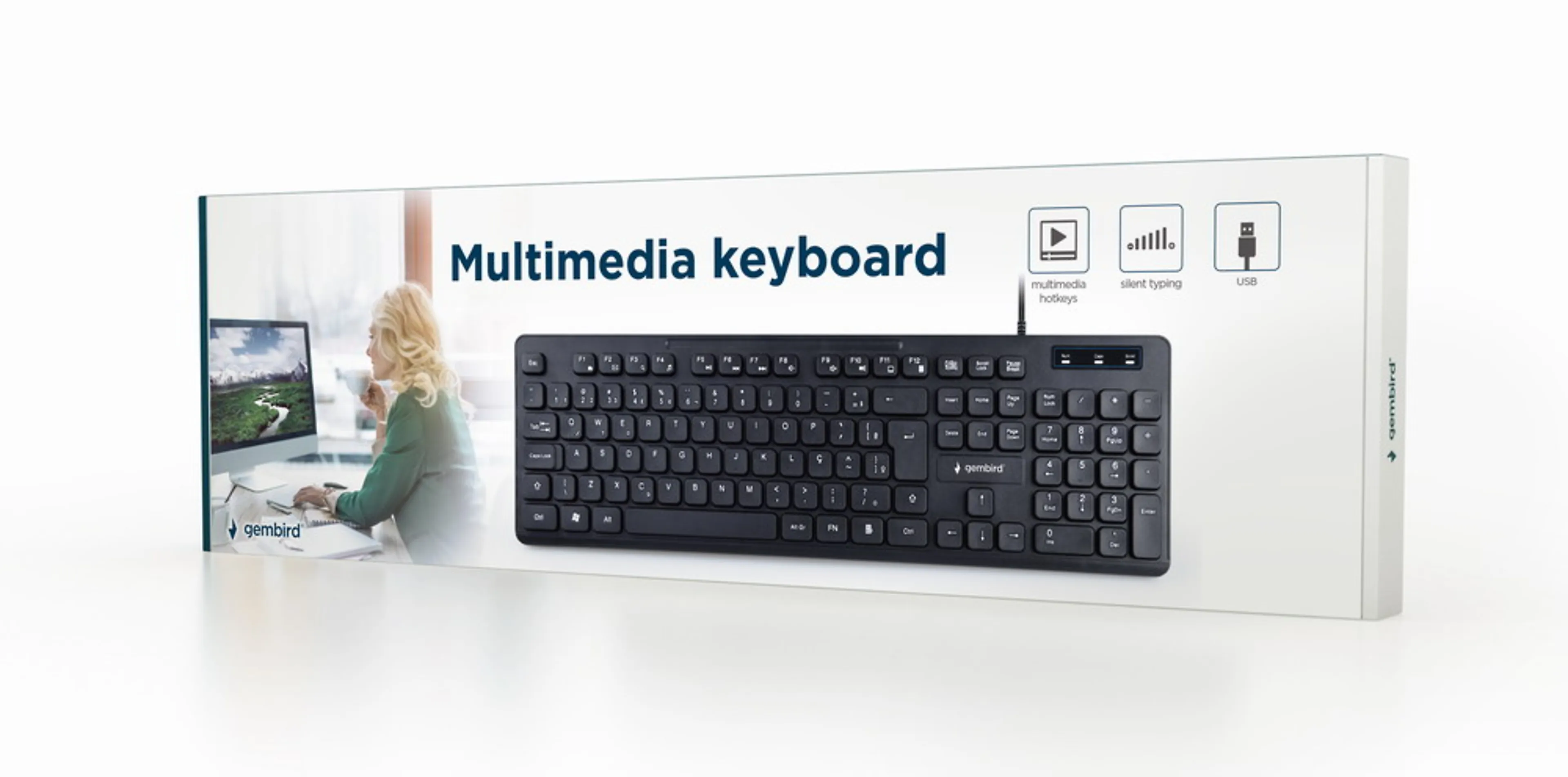 Gembird clavier multimédia KB-MCH-04-DE - disposition chocolat - USB