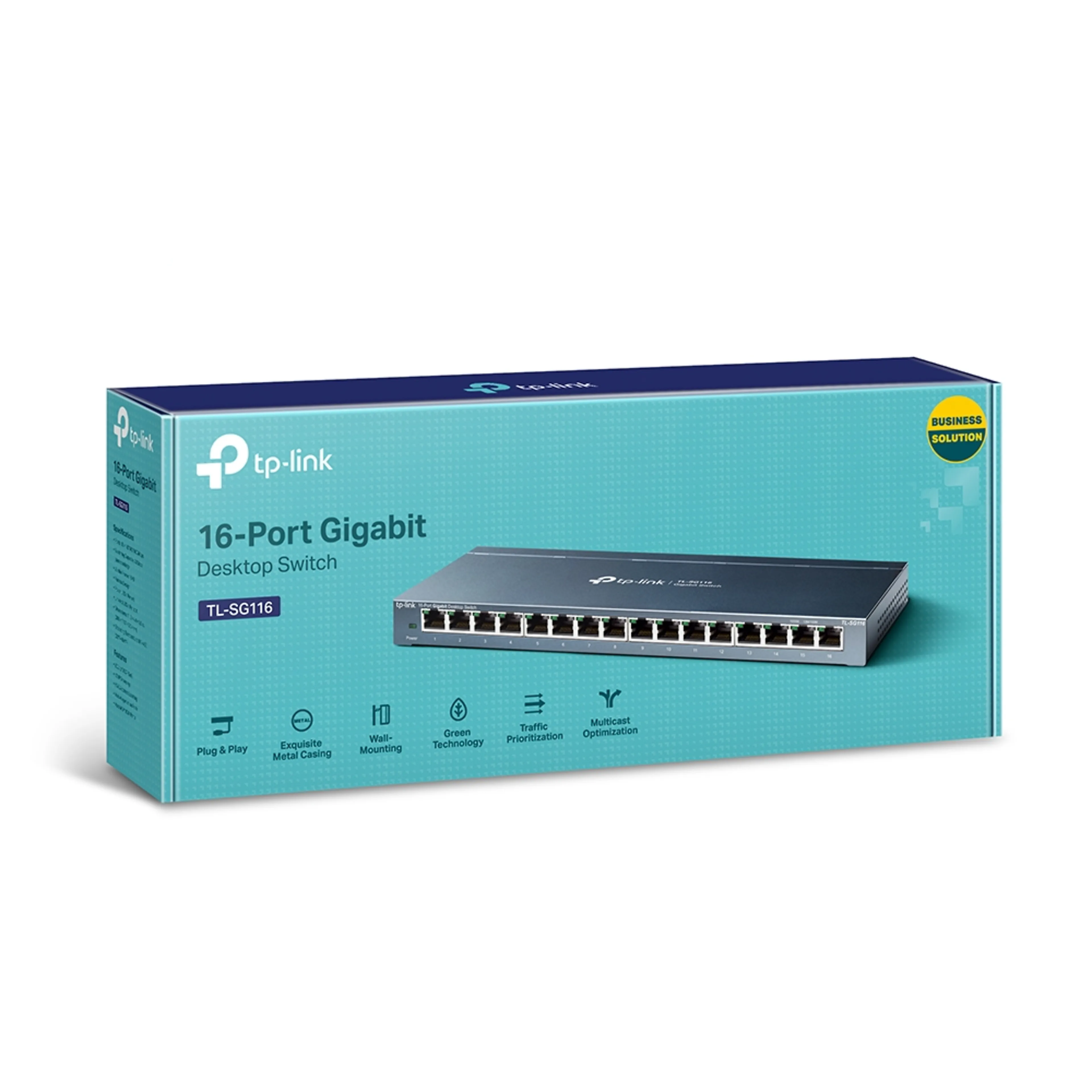 TP-Link TL-SG116 - 16 poorten - Gigabit - desktop switch