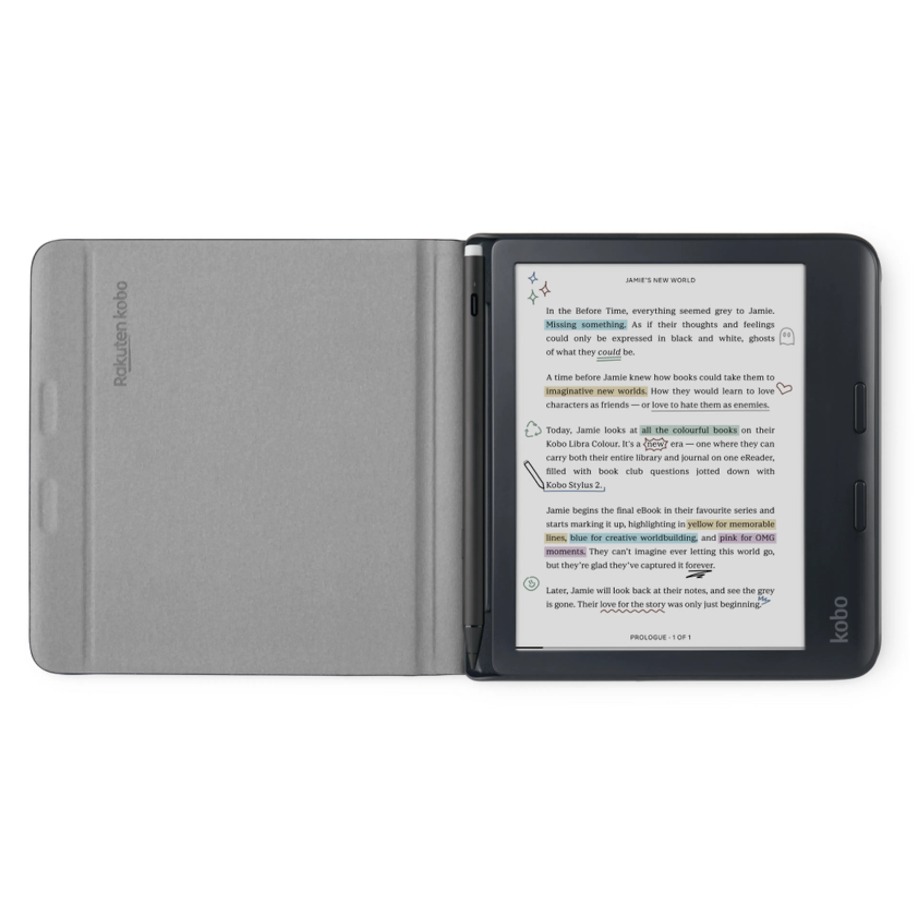 Kobo SleepCover Libra Colour notebookhoes zwart