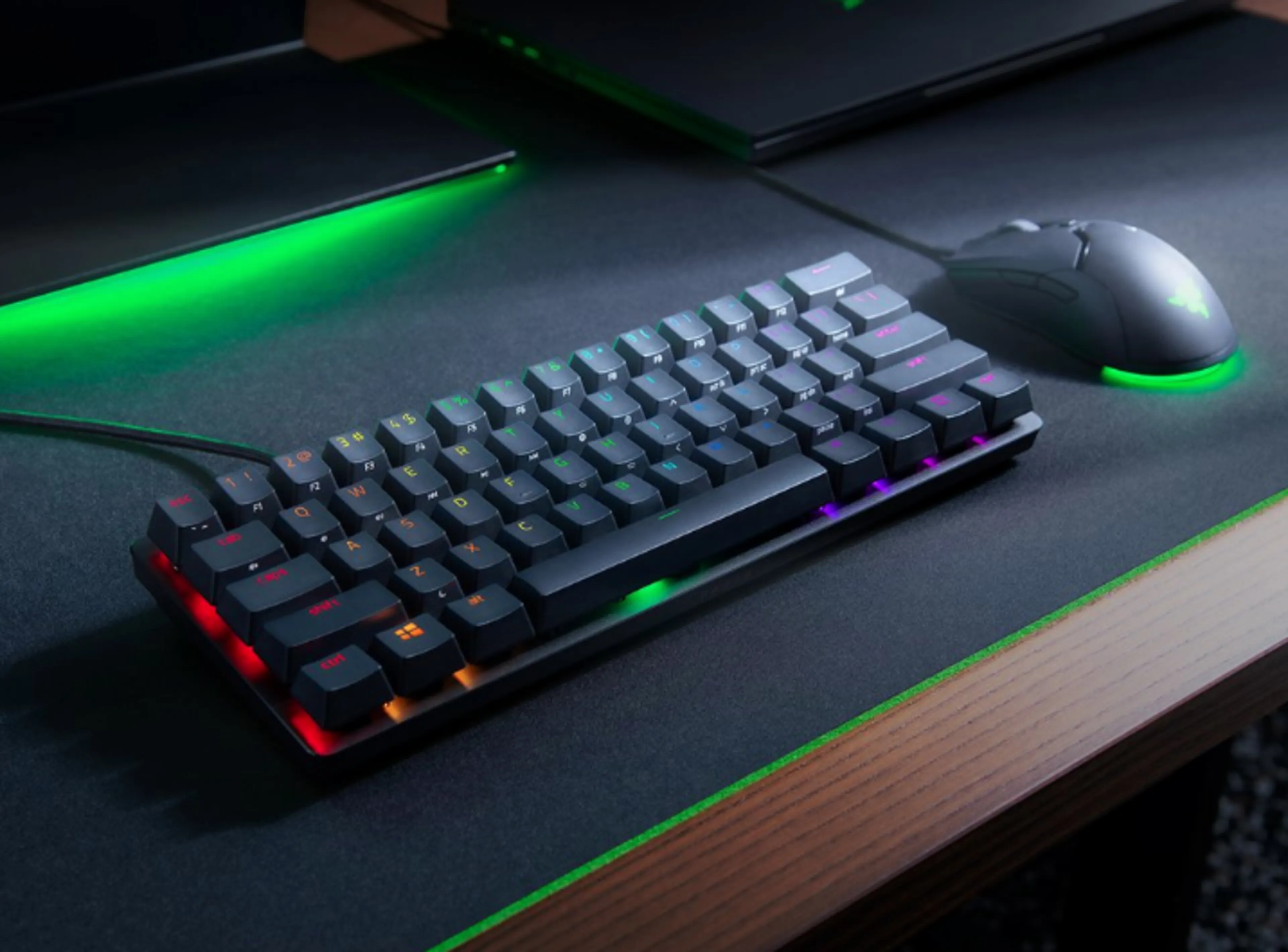 Razer Huntsman Mini - US layout - purple switch - clicky optical switch - zwart