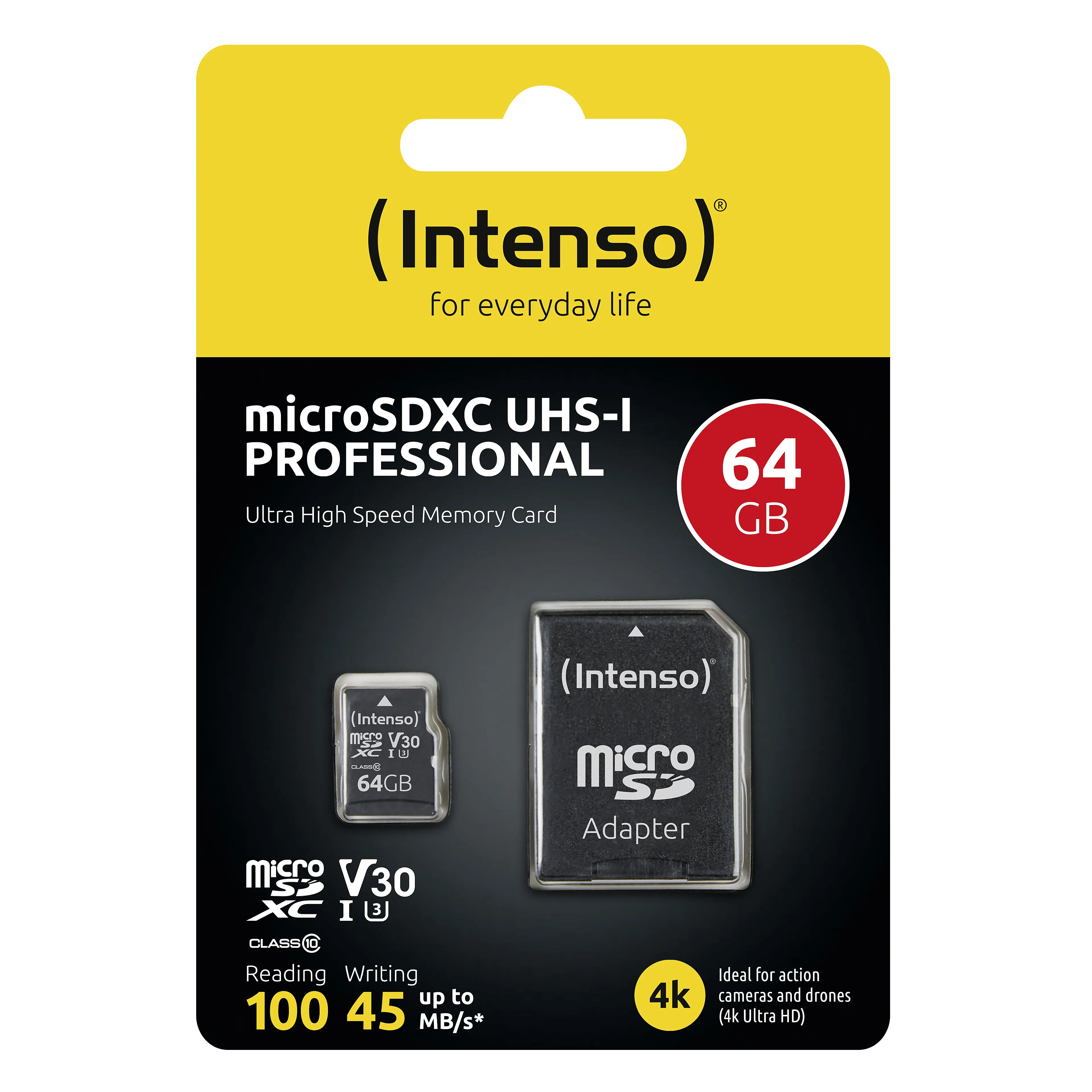 Intenso microSD Professional 64GB SDXC - Class 10 - UHS-I - U3 - V30