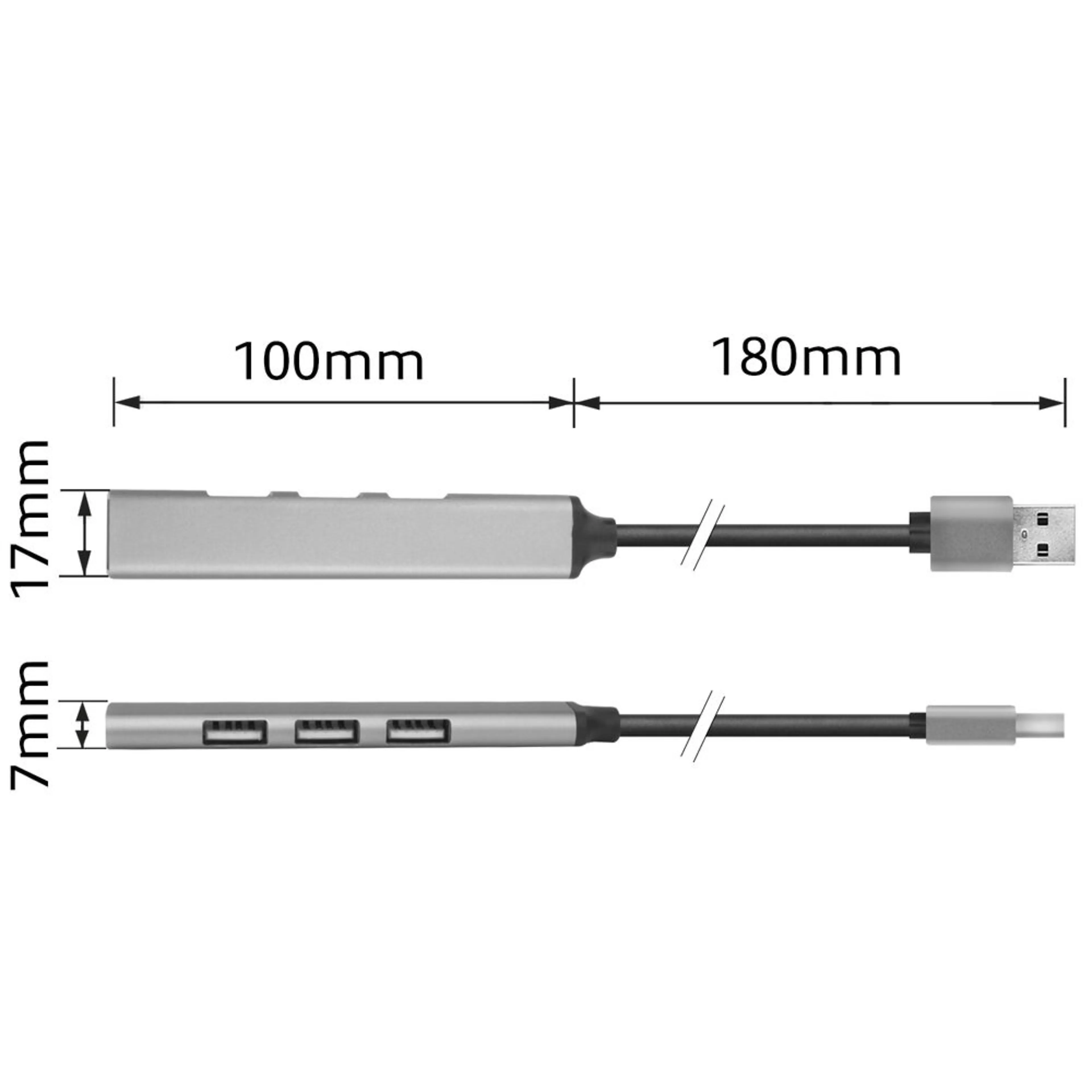 ACT hub USB-A AC6225 - 4 ports USB 2.0 - aluminium léger