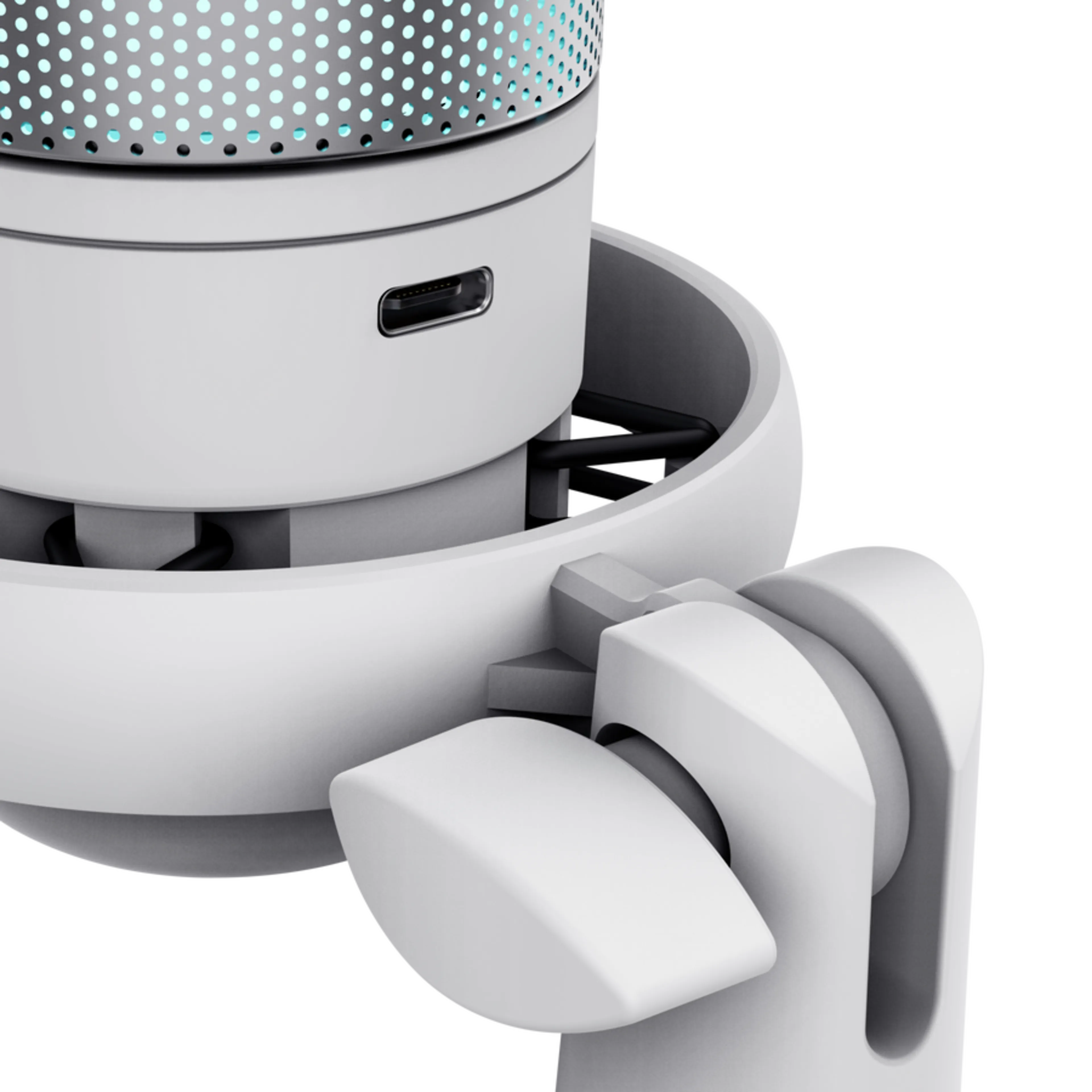 Trust GXT 238W Auron usb-microfoon - wit - verlicht - met metalen standaard
