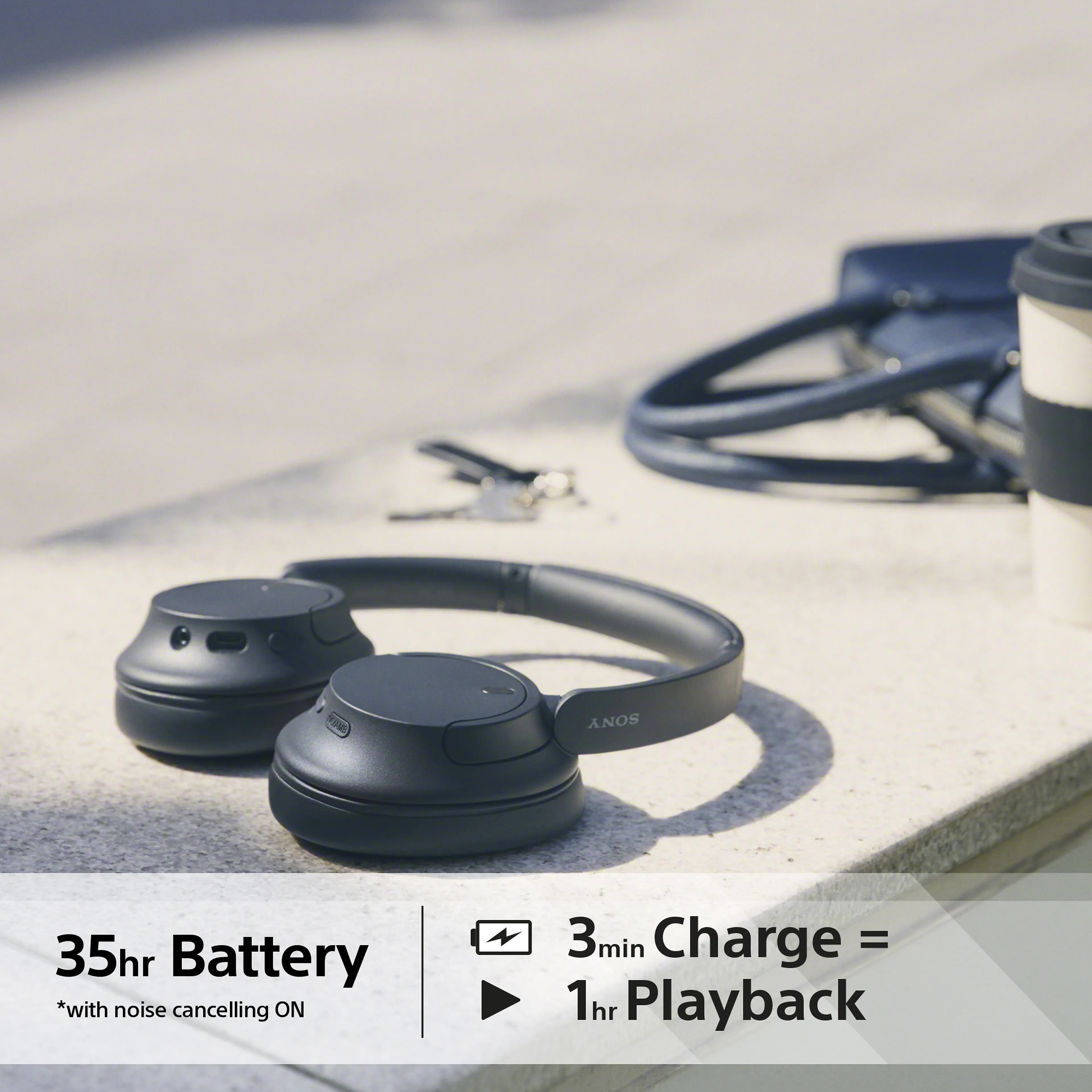 Sony Wireless Noise Cancelling Headphones WH-CH720N - Bluetooth 5.2 - USB - noir
