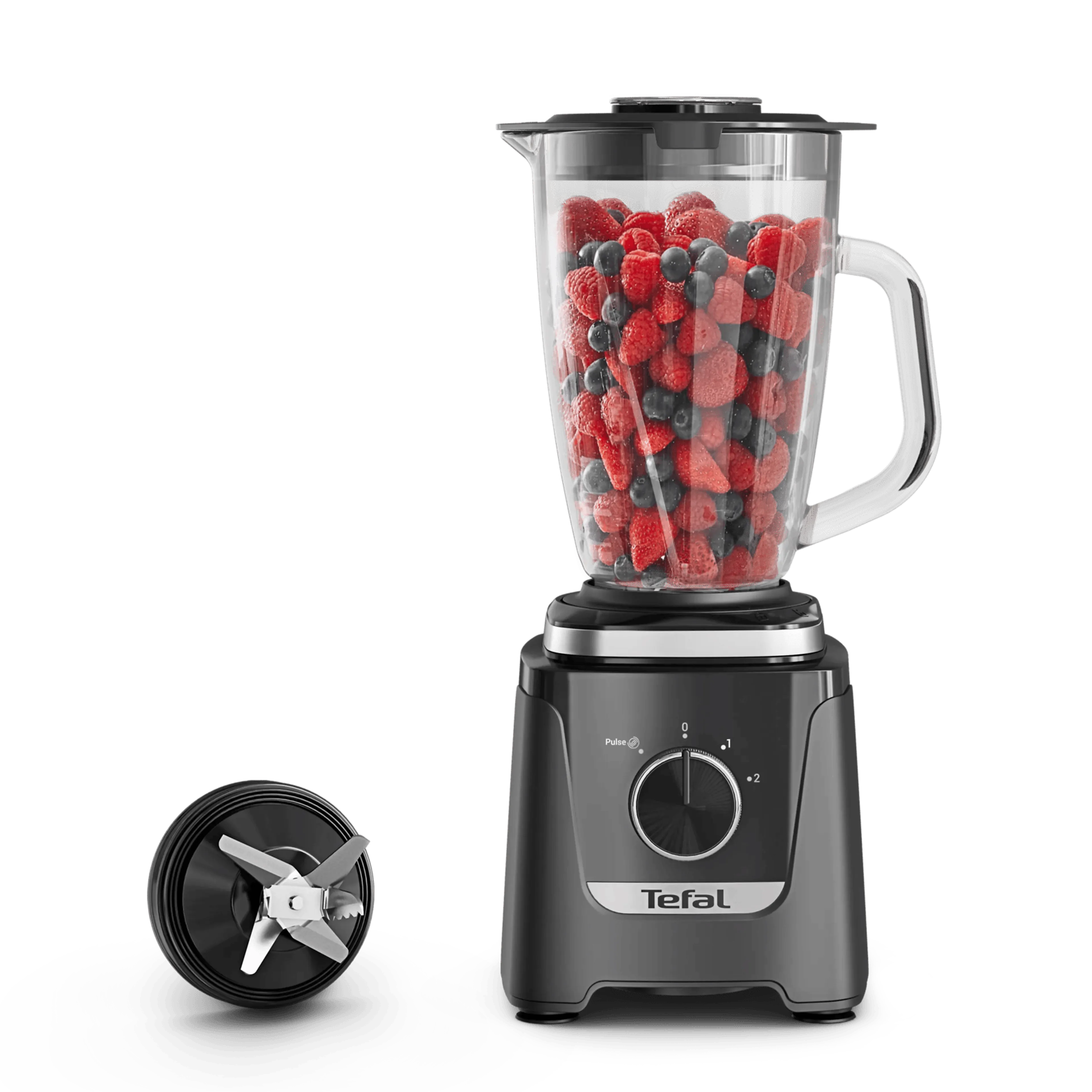 Tefal Blendforce 3 BL5958 blender met glazen kan - zwart - 1,25 L - 800 W - 2 snelheden en pulsfunctie
