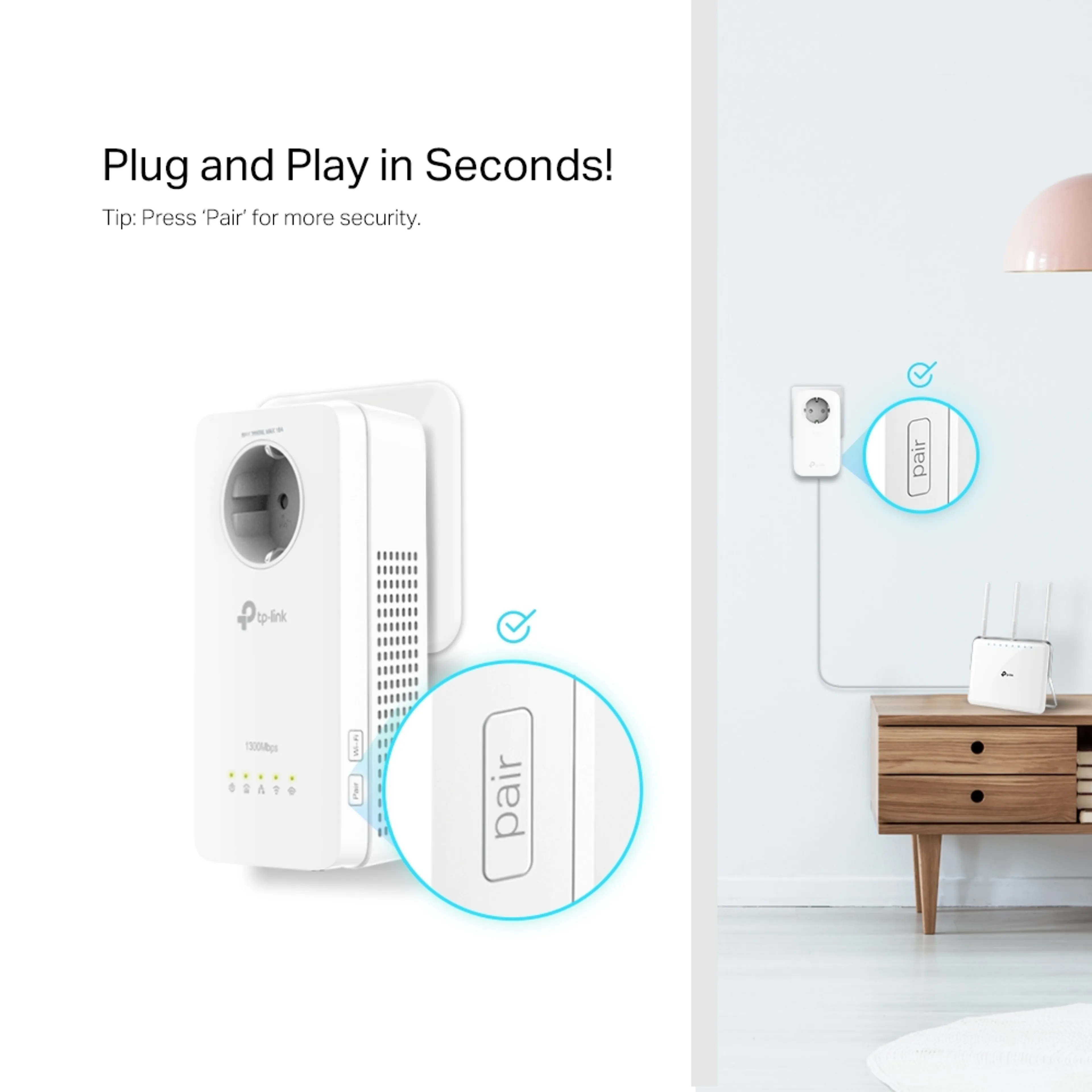 TP-Link AV1300 Gigabit Passthrough Powerline