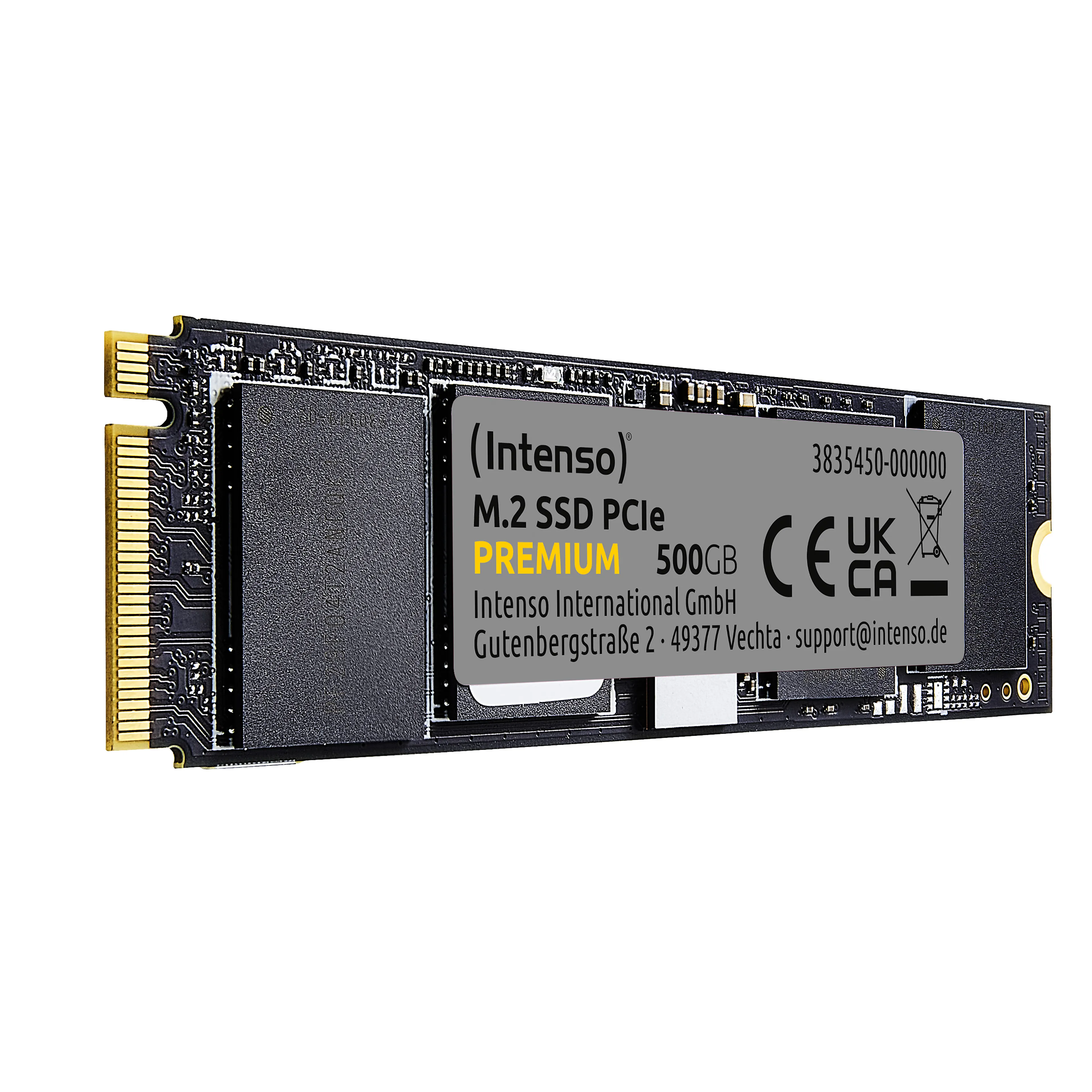 Intenso Premium M.2 PCIe SSD 500GB - PCIe Gen3x4 - NVMe 1.3 - 2100 MB/s
