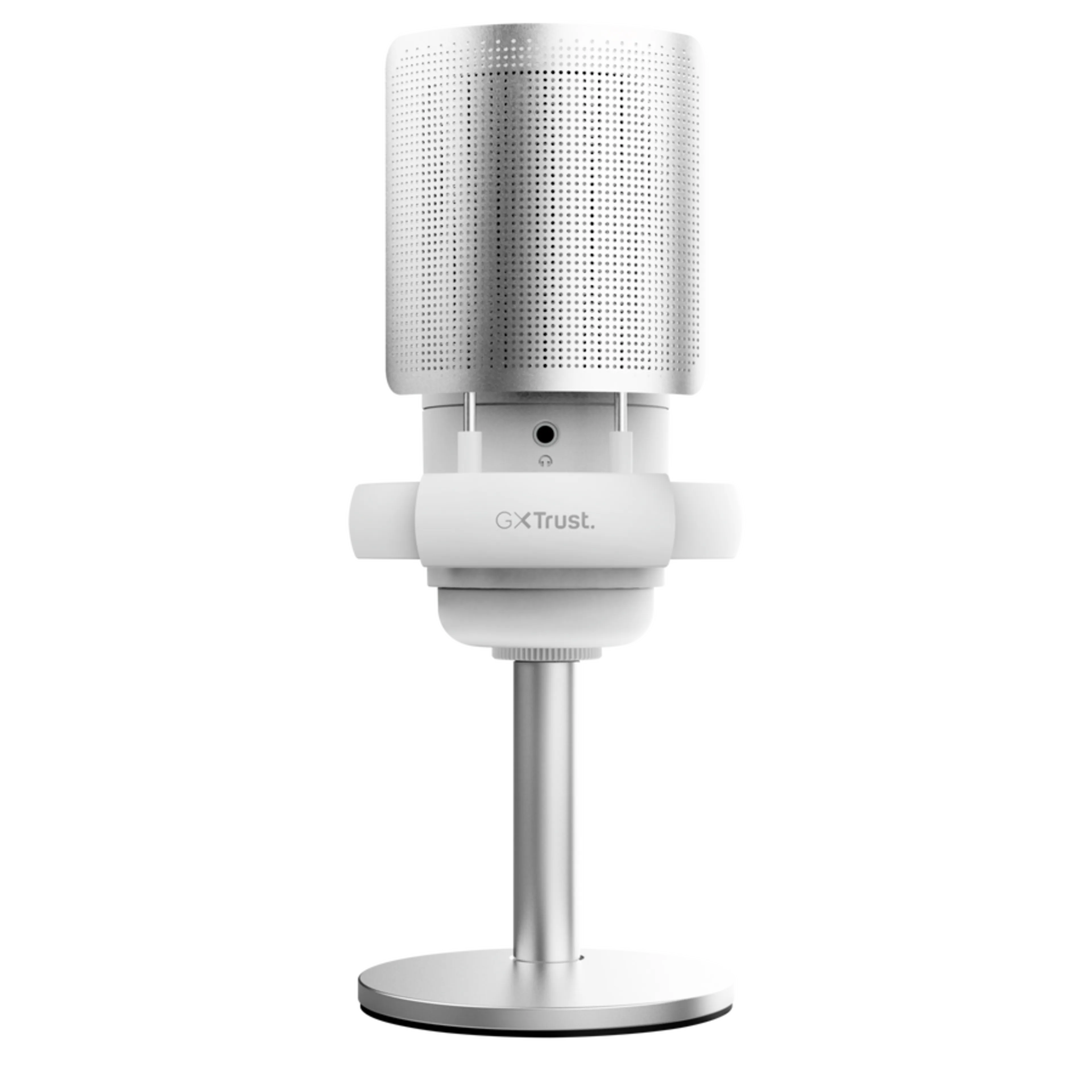 Trust GXT 238W Auron usb-microfoon - wit - verlicht - met metalen standaard