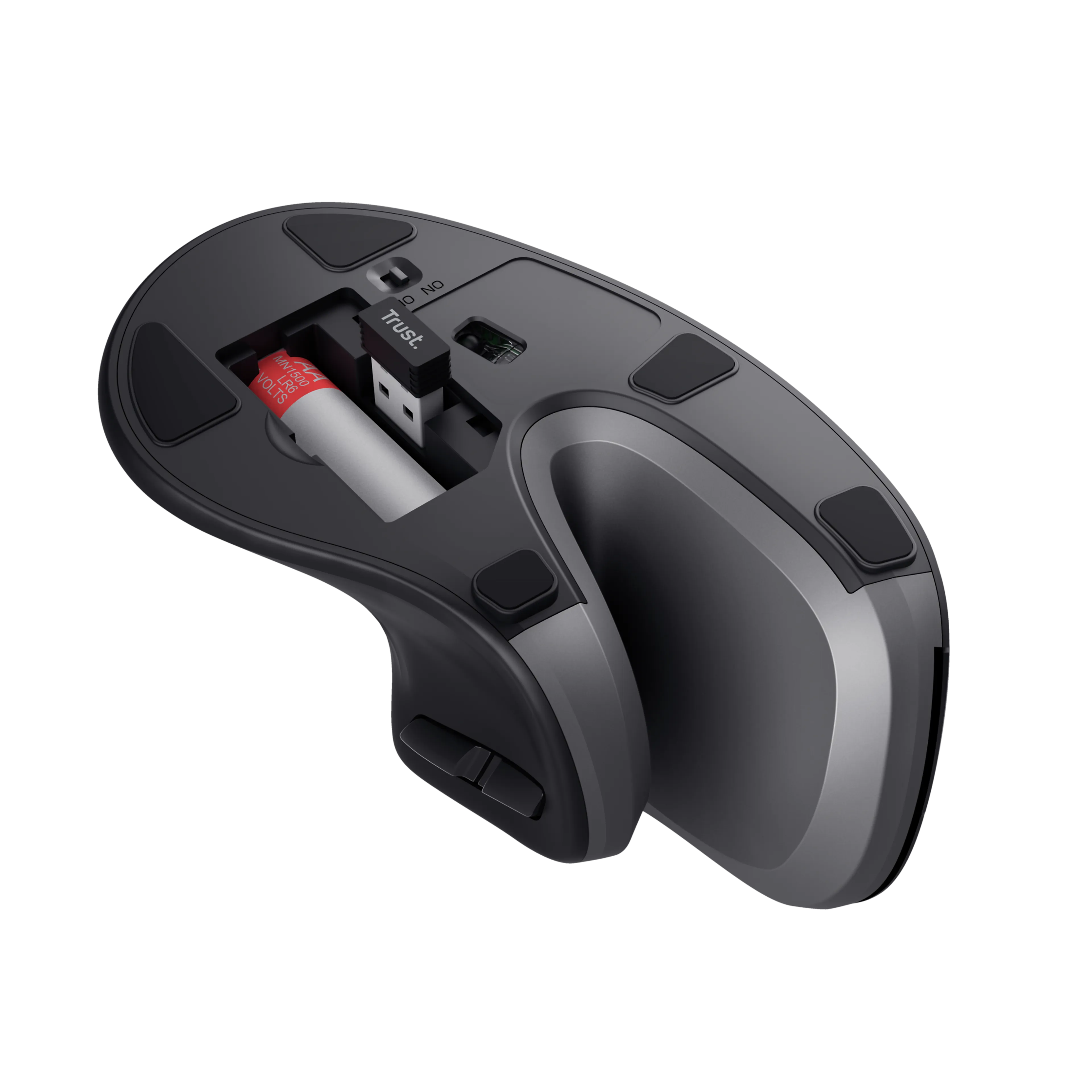 Trust Verro ergonomische draadloze muis - draadloos - verticaal ontwerp - rechtshandig - zwart