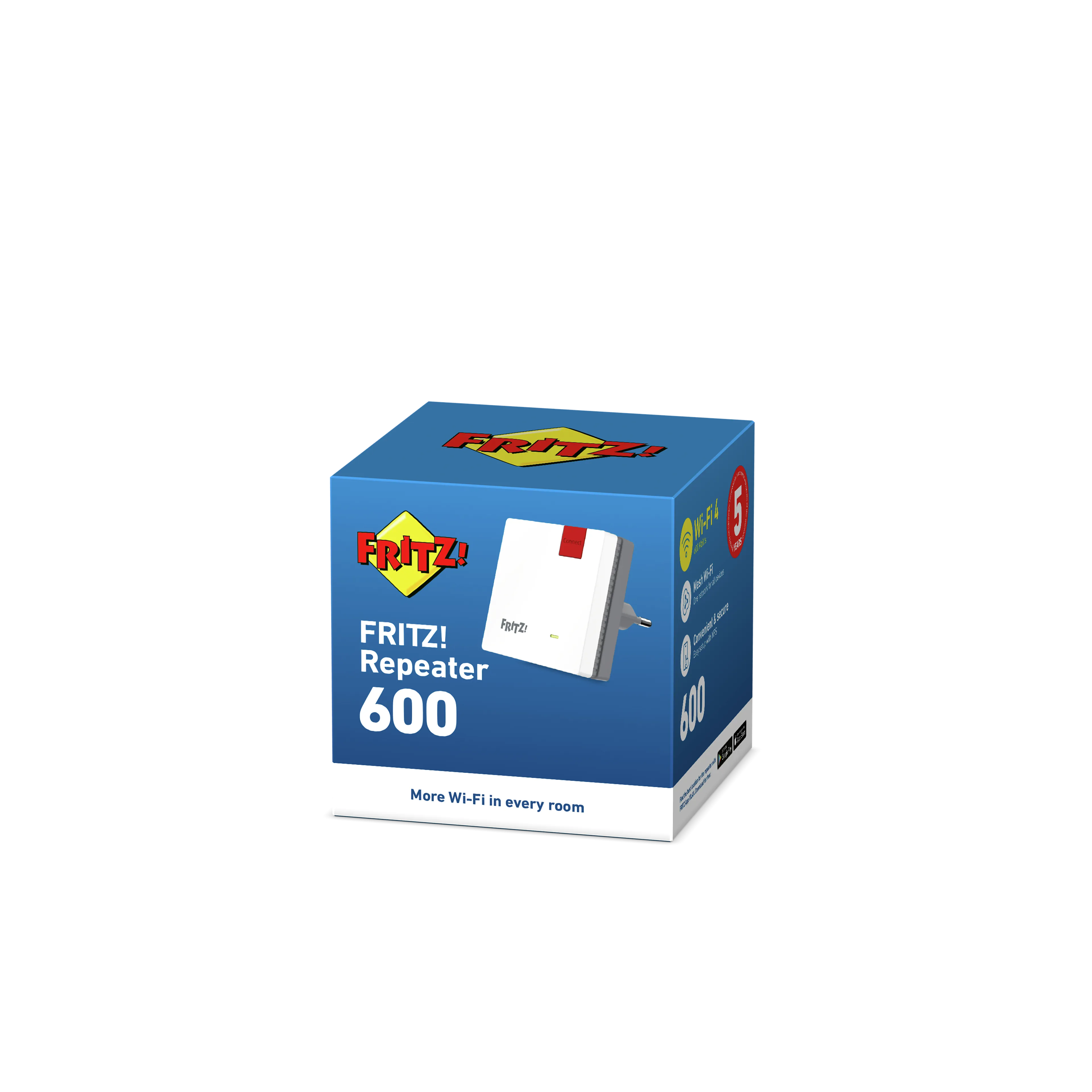 AVM FRITZ!Repeater 600 - wifi N 2,4 GHz - 600 Mbit/s - compact - prise de courant
