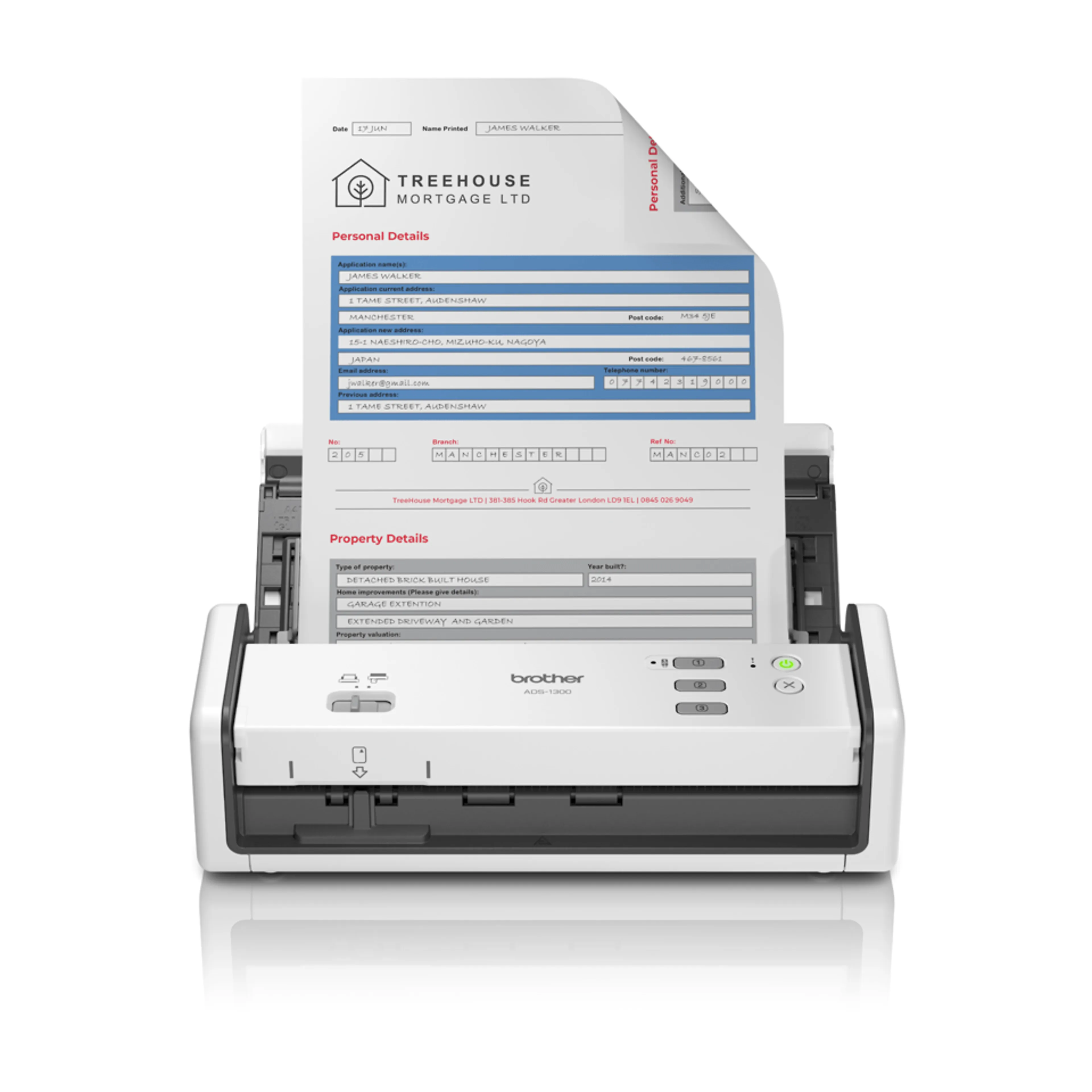 Brother documentscanner ADS-1300 - compact - draagbaar - USB-C aansluiting