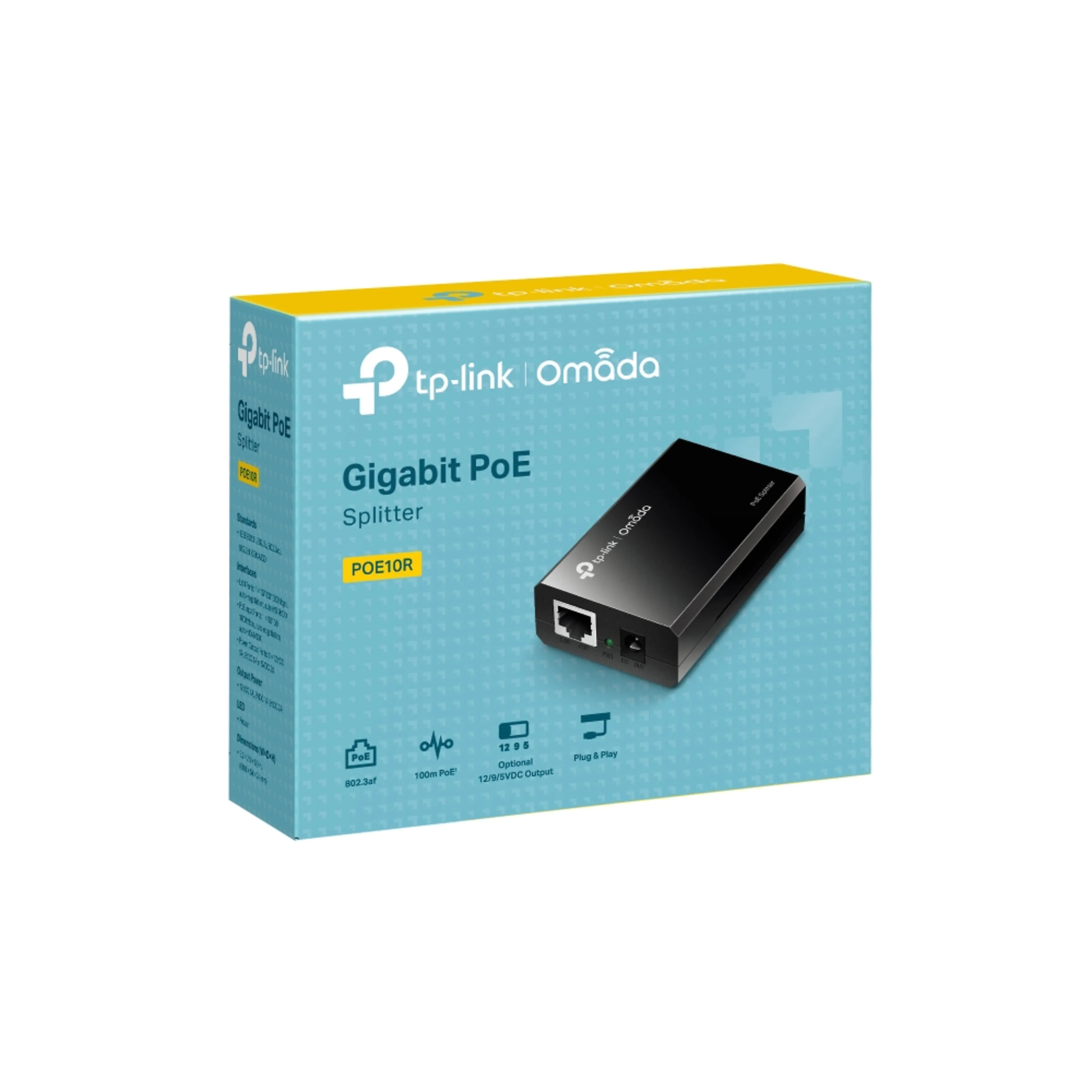 TP-Link Omada POE10R - IEEE 802.3af compliant - PoE splitter - 5V/9V/12V power output - plastic case pocket size