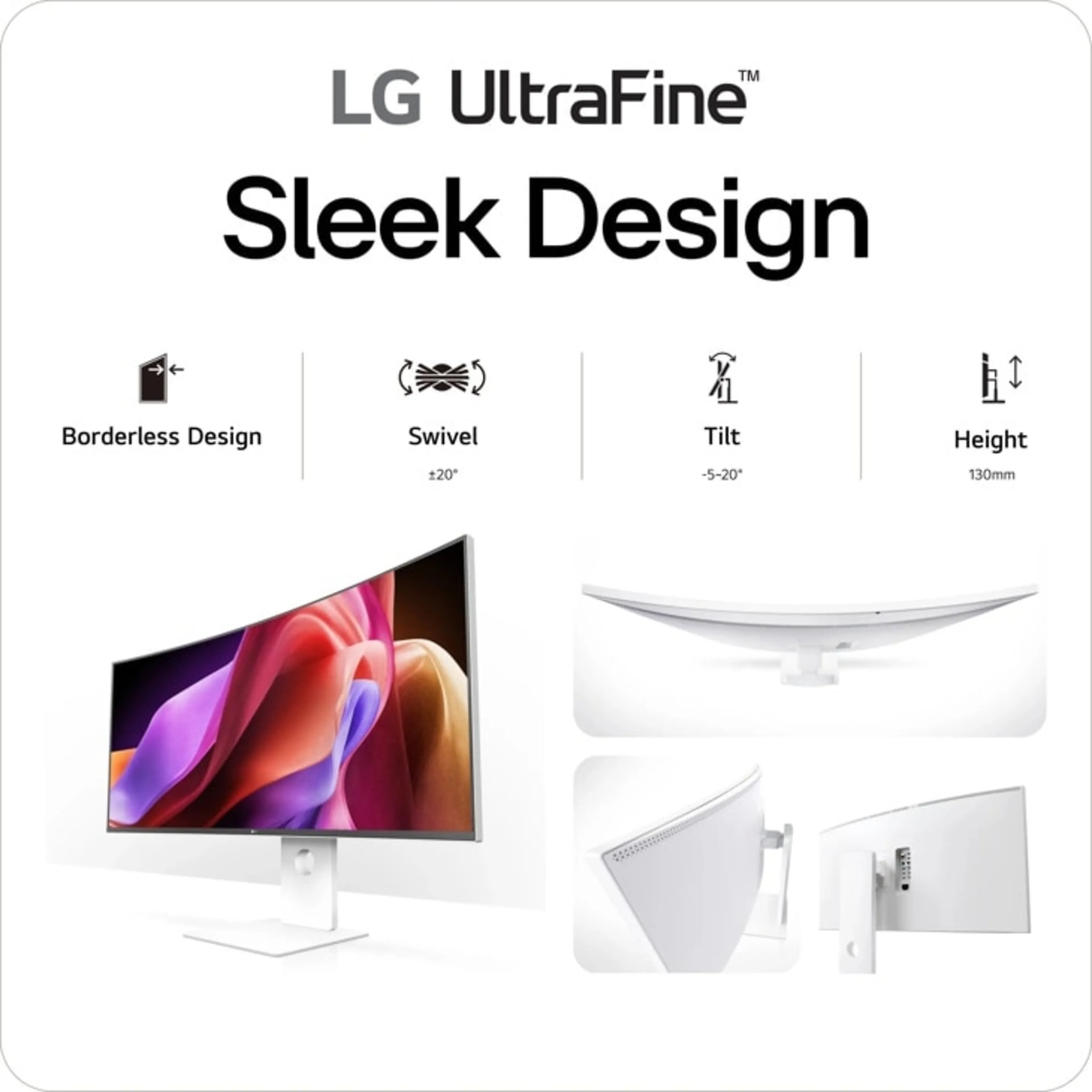 LG UltraFine 40U990A-W - 40" 5K2K Nano IPS Black - Thunderbolt 5 - 96W PD - Curved 2500R