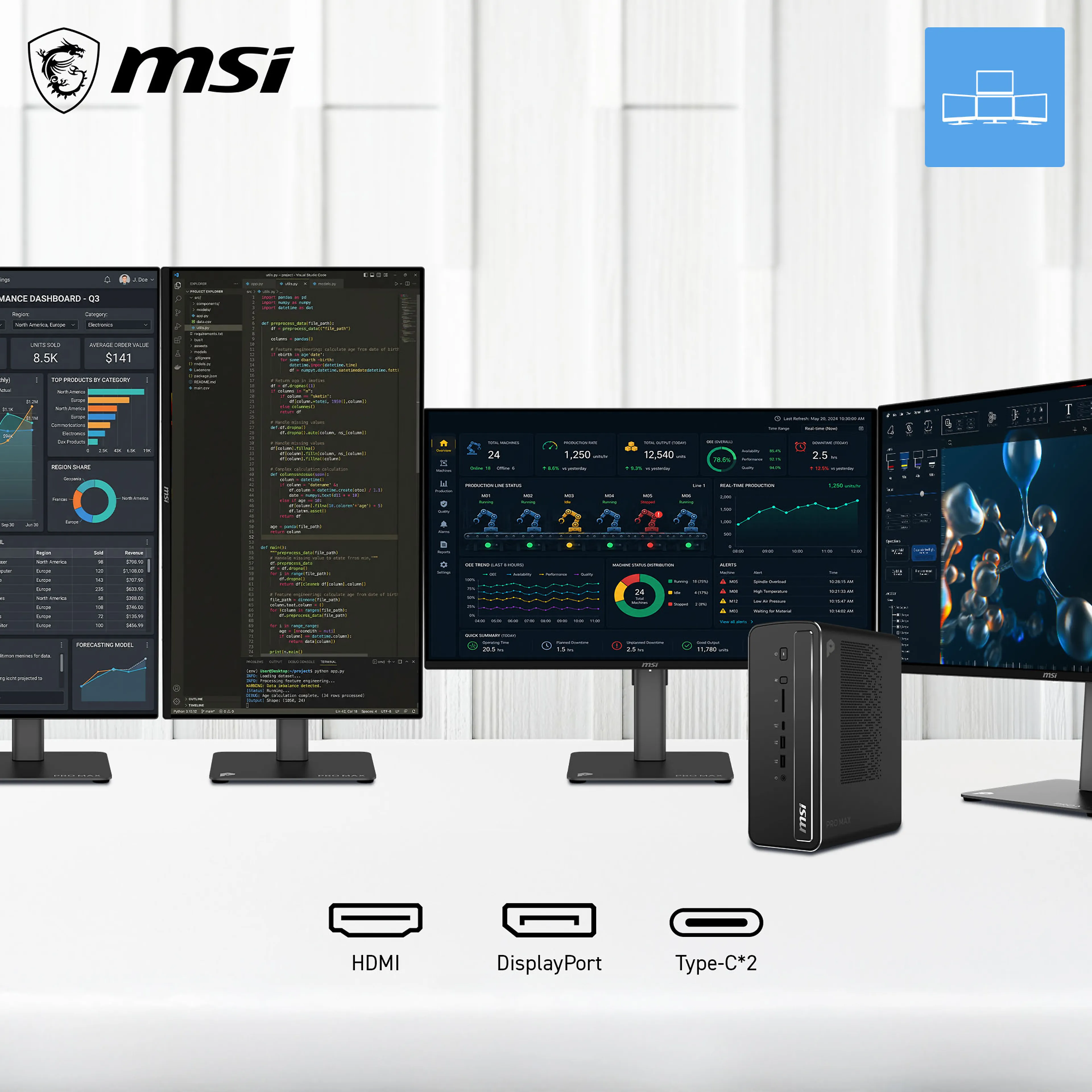 MSI Pro AI 11M-005EU - AMD Ryzen AI Max+ 395 - 128GB RAM - 2TB SSD - Radeon 890M