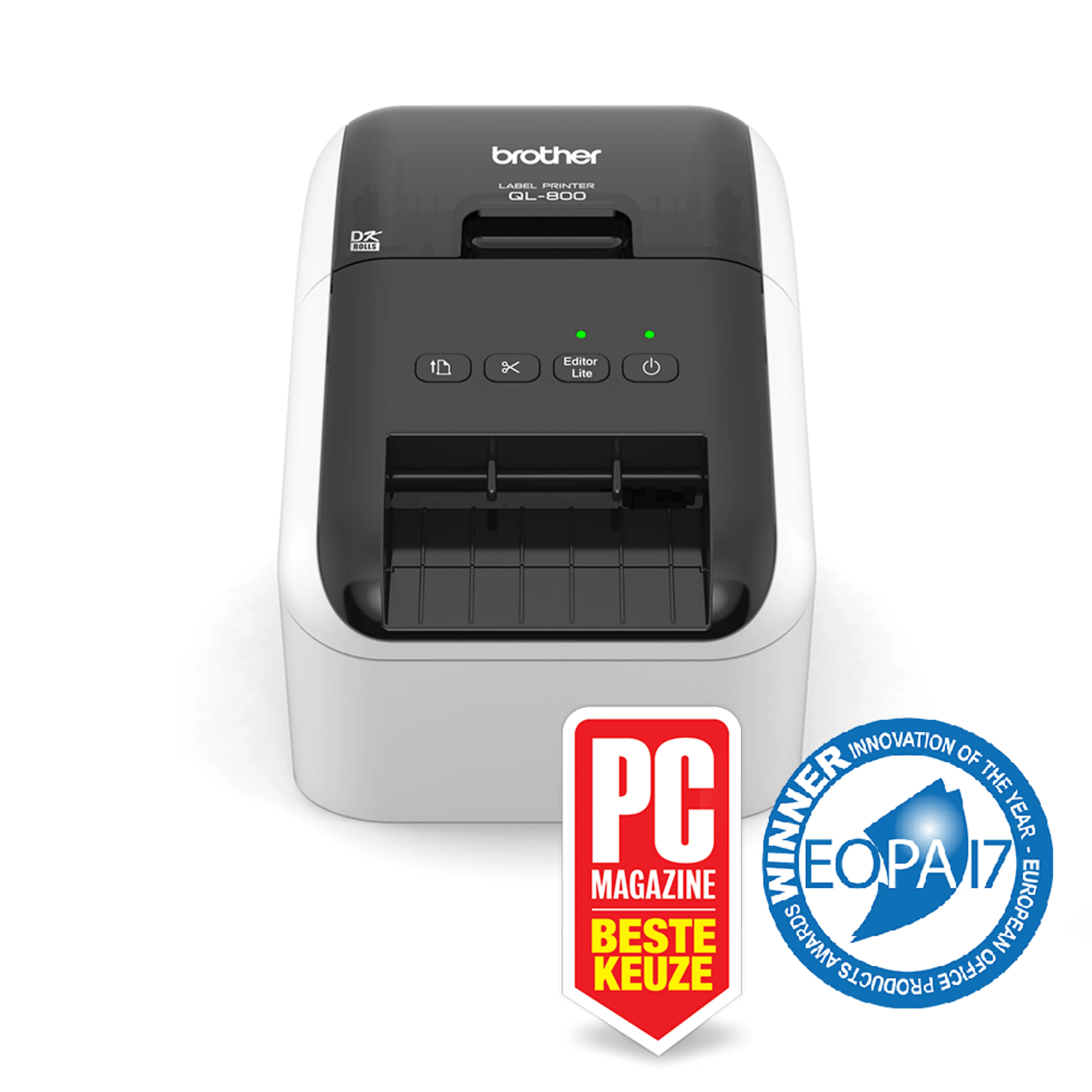 Brother labelprinter QL-800 - 12 tot 62mm - automatisch snijden - USB 2.0 - 2 startersrollen